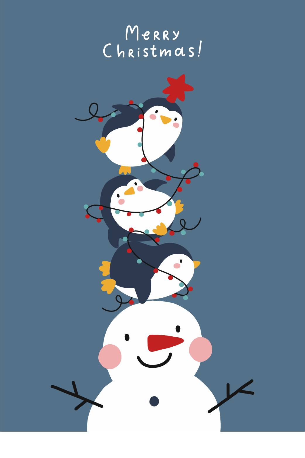 Merry Christmas Penguin Skating