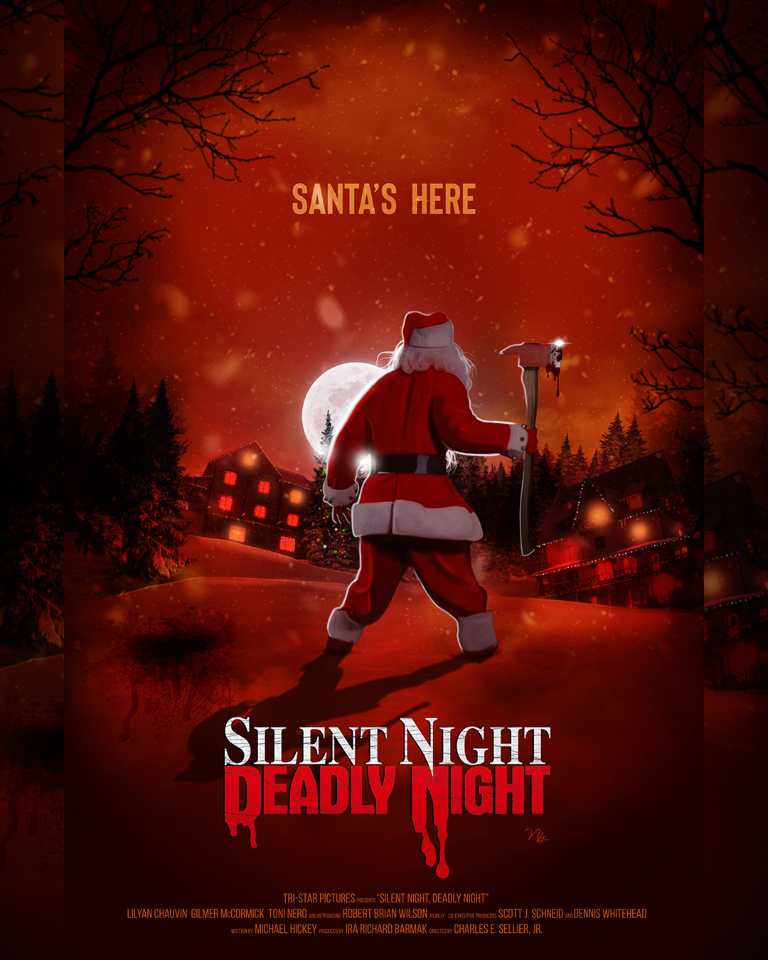 Silent Night, Deadly Night. Poster By Neil Fraser Graphics