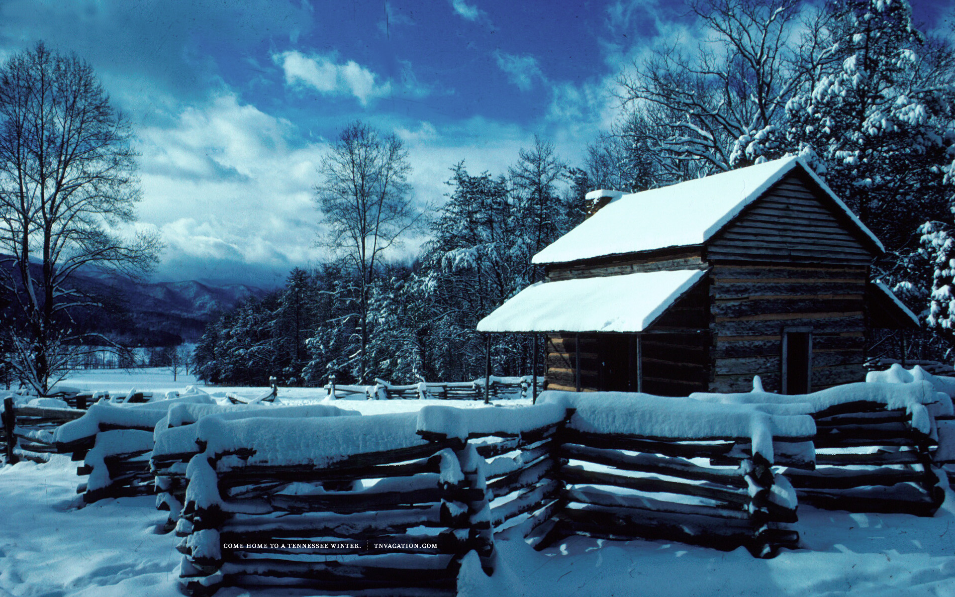 Tennessee Winter Cabin: Snow Covered Fence And Quiet Earth In HD