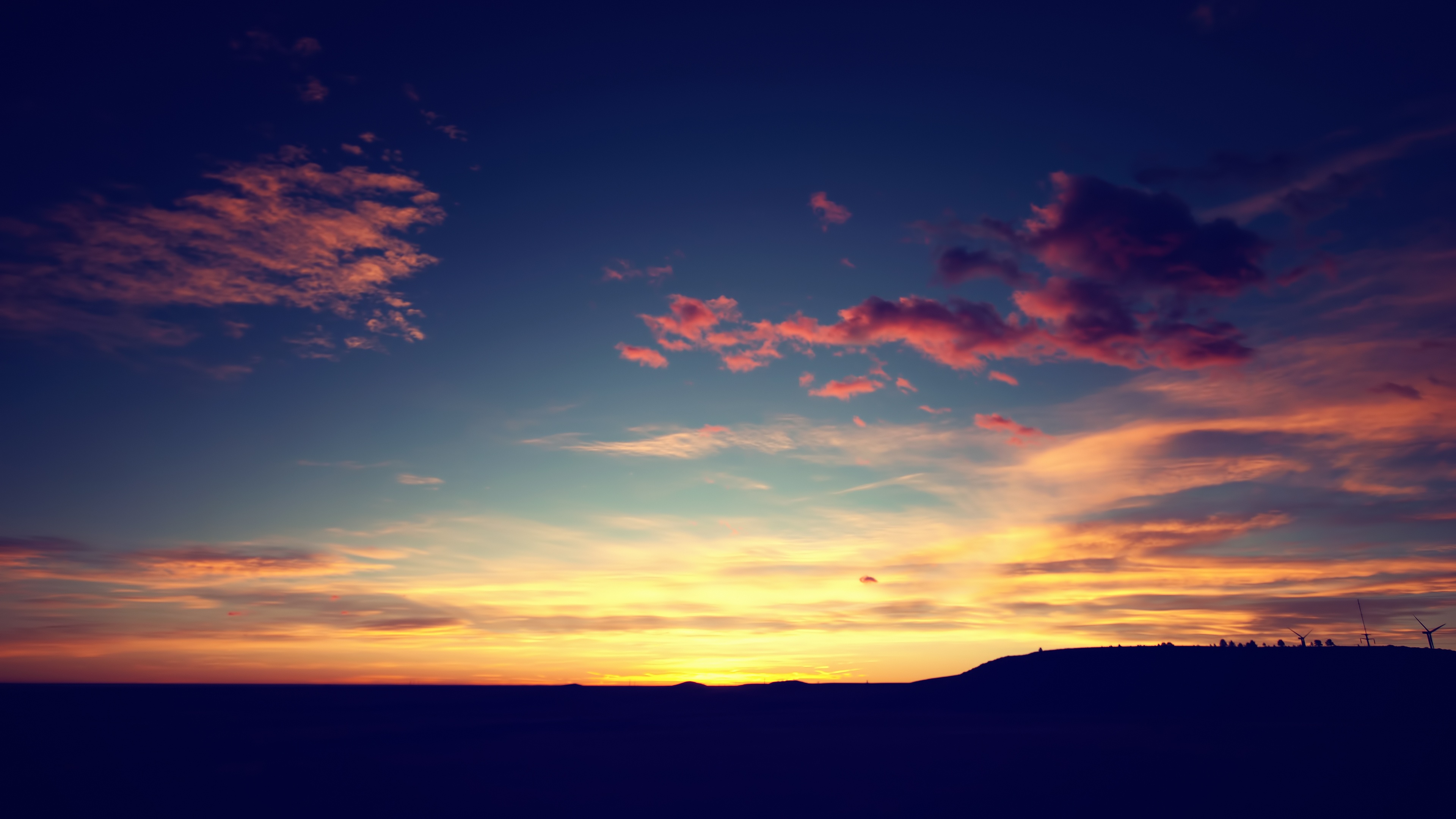 Majestic Wallpaper 4K, Sunset, Landscape, Silhouette