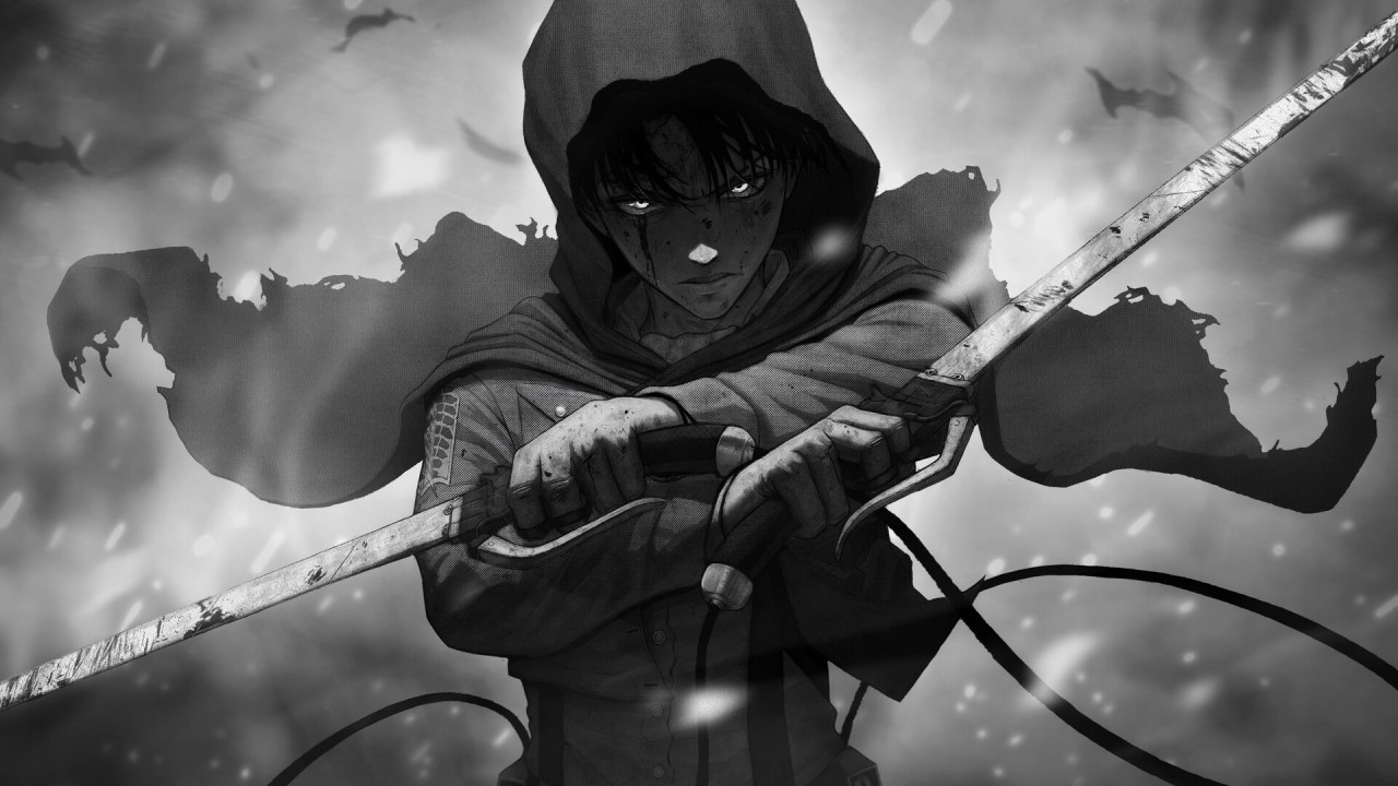 Attack On Titan Levi Ackerman With Swords Face Full Of Covered With Black Cloth HD Anime Wallpaper