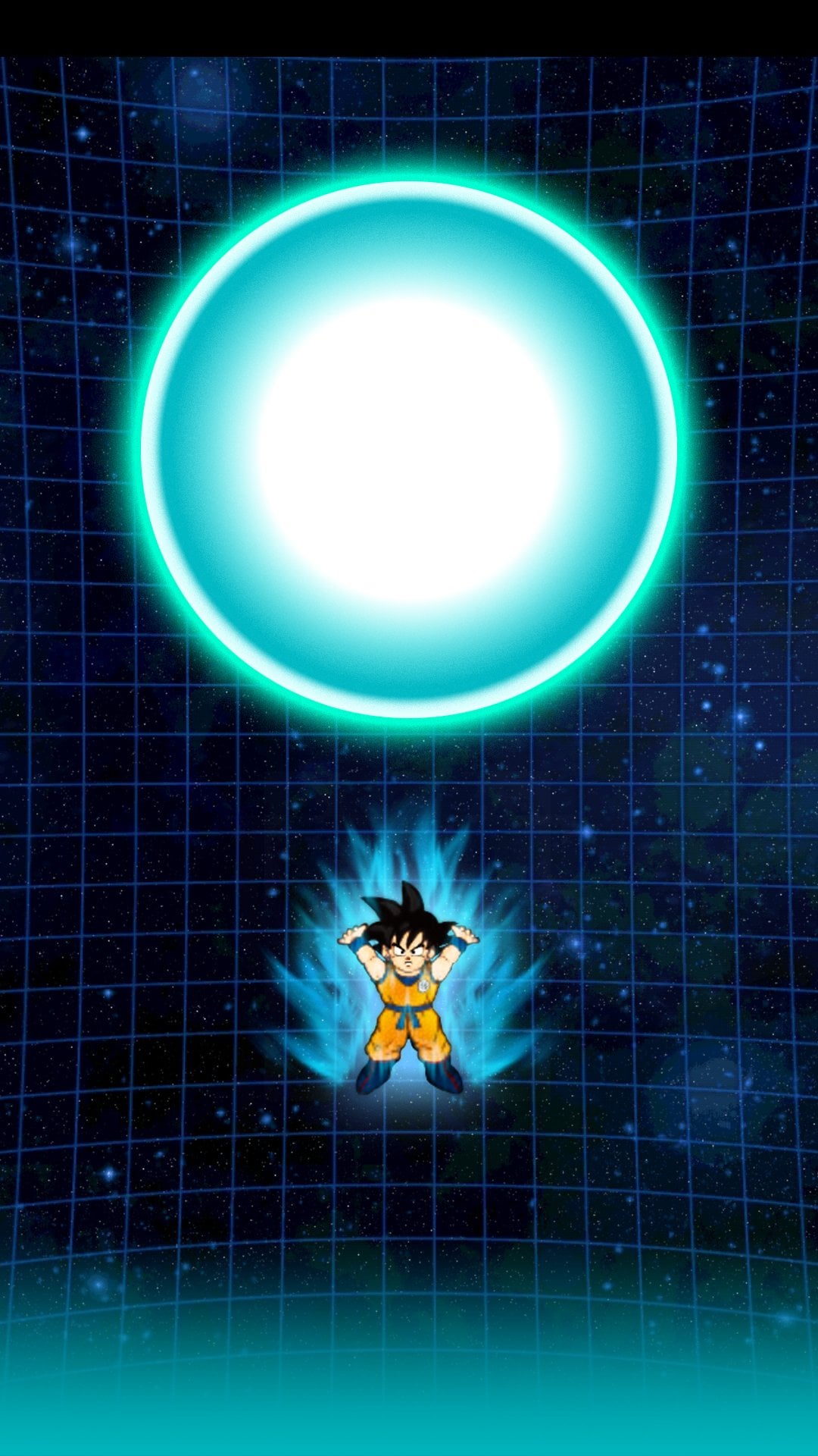 Phone Desktop Wallpaper Revamped Sprite Goku With Spirit Bomb!
