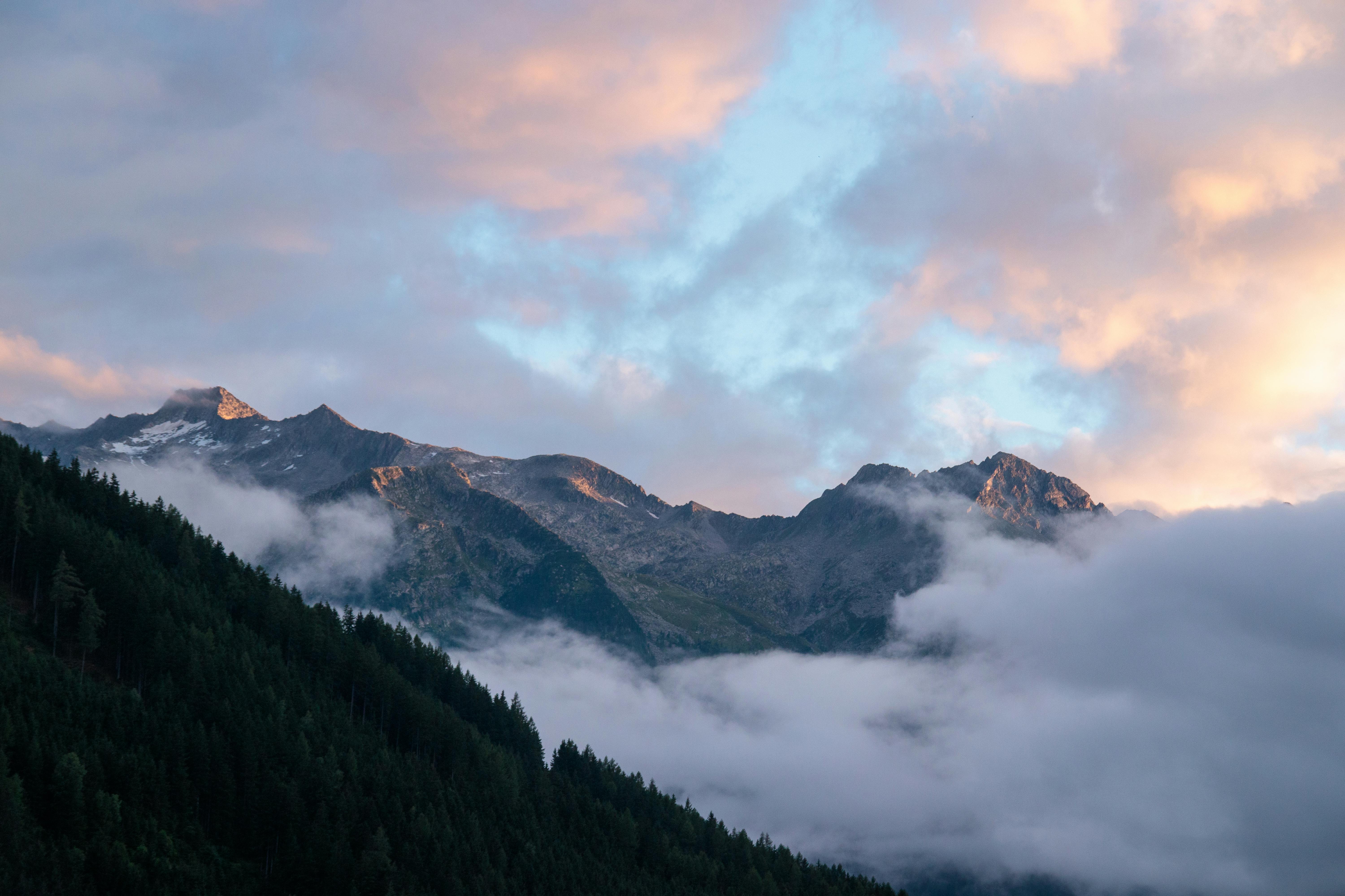 Majestic Mountain Range at Sunset · Free