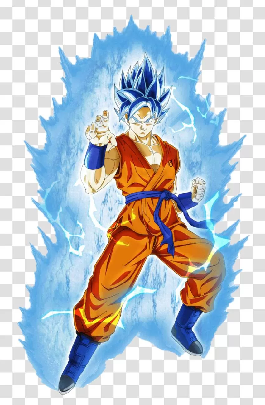 Goku Blue, Anime Character from Dragon Ball, PNG Transparent, Dynamic and Electrifying, Super Saiyan Blue