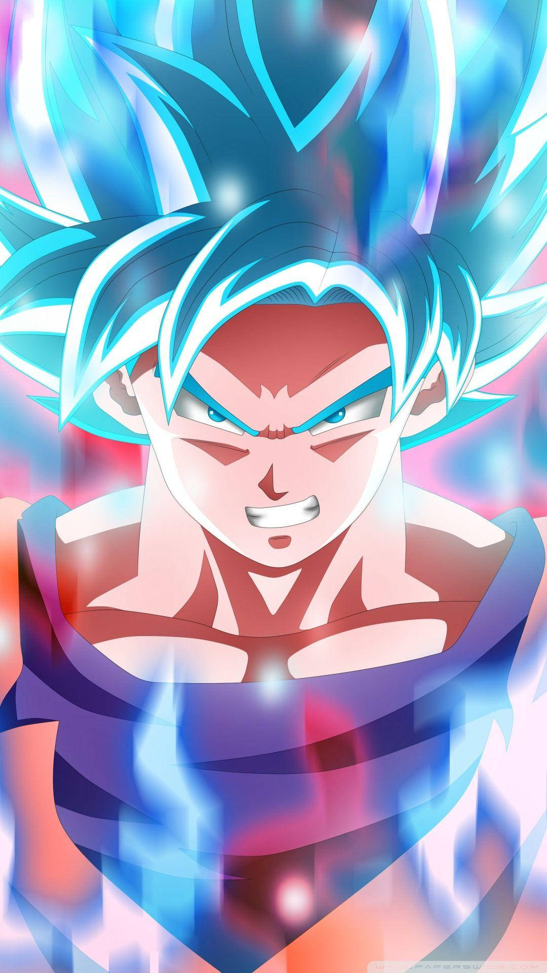 Download Fanart Blue Saiyan Son Goku iPhone Wallpaper