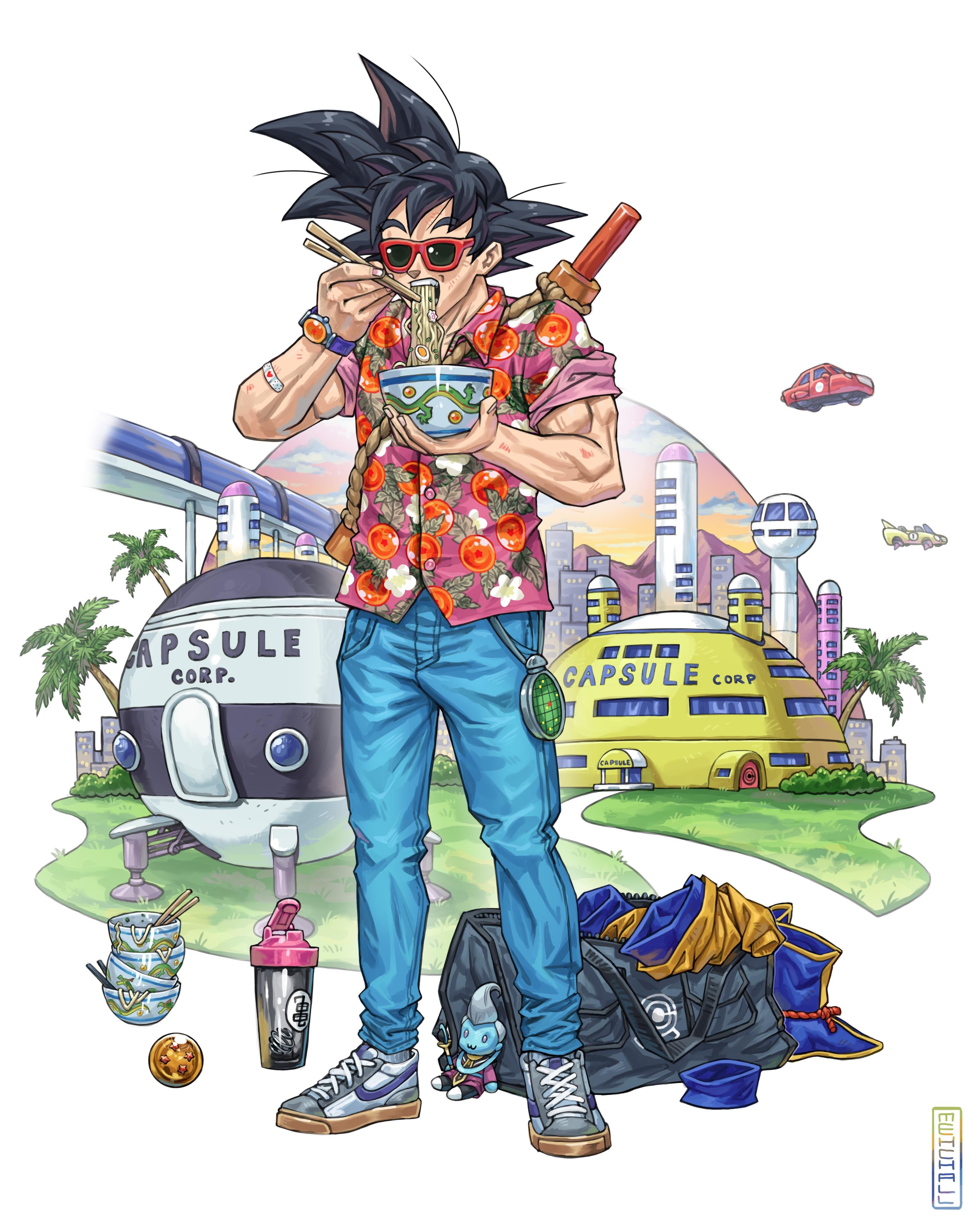 Felt like painting our boy Goku enjoying some Ramen after training