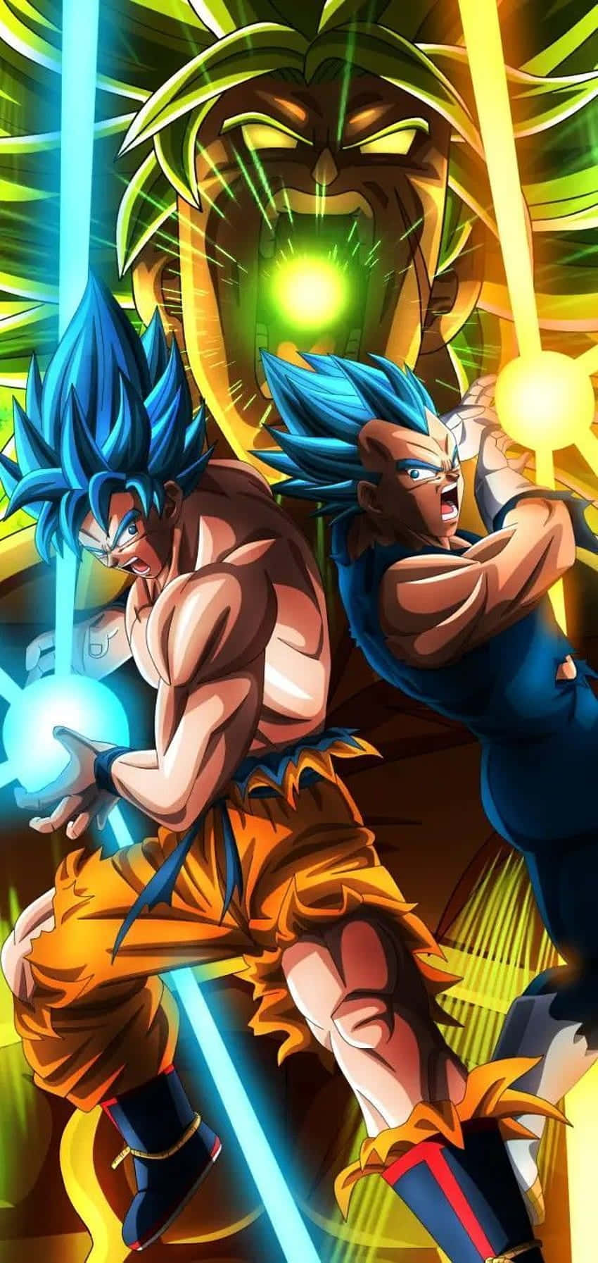Download Goku and Vegeta, the most iconic duo of the Dragon Ball universe, stand side by side ready for battle. Wallpaper