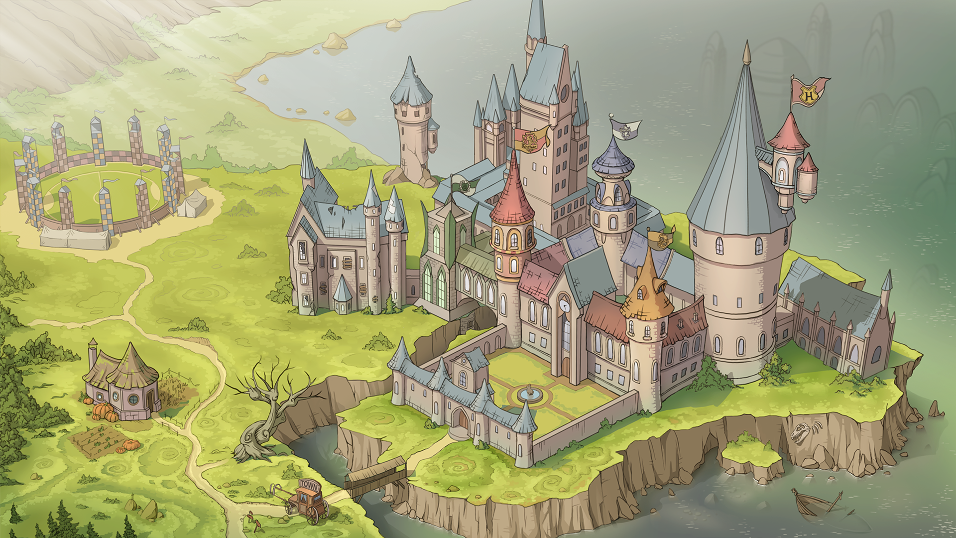 Enchanting Hogwarts Castle HD Wallpaper