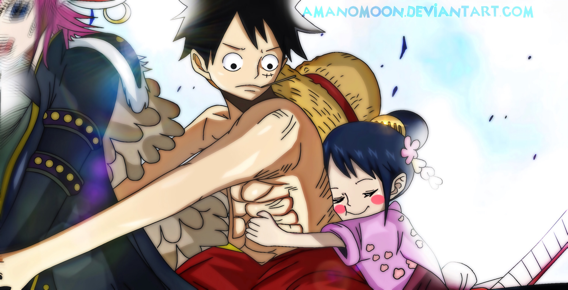 One Piece HD: Luffy & O Tama's Speedy Adventure Wallpaper