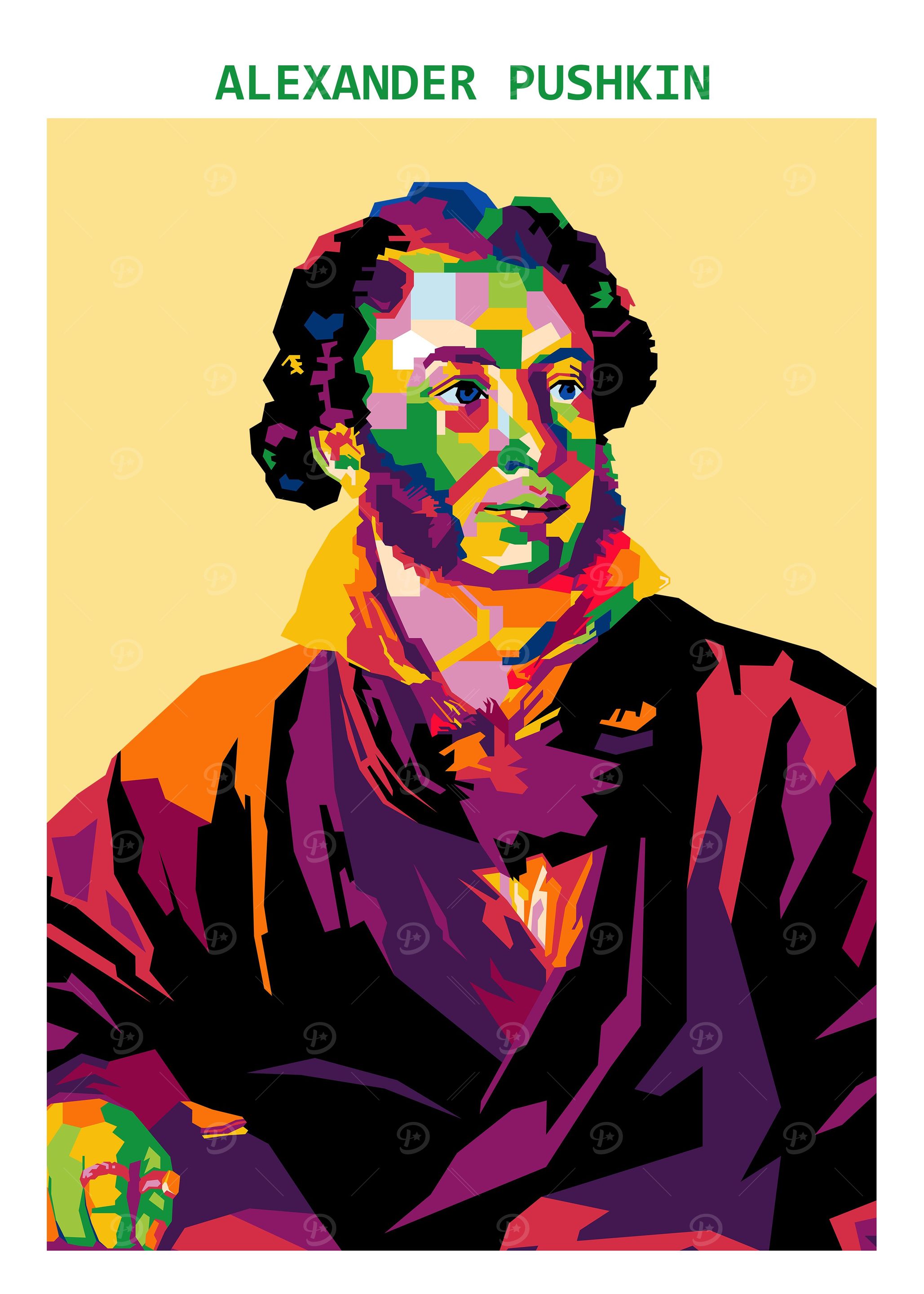 Alexander Pushkin' Poster, picture, metal print, paint by NGUYEN DINH LONG