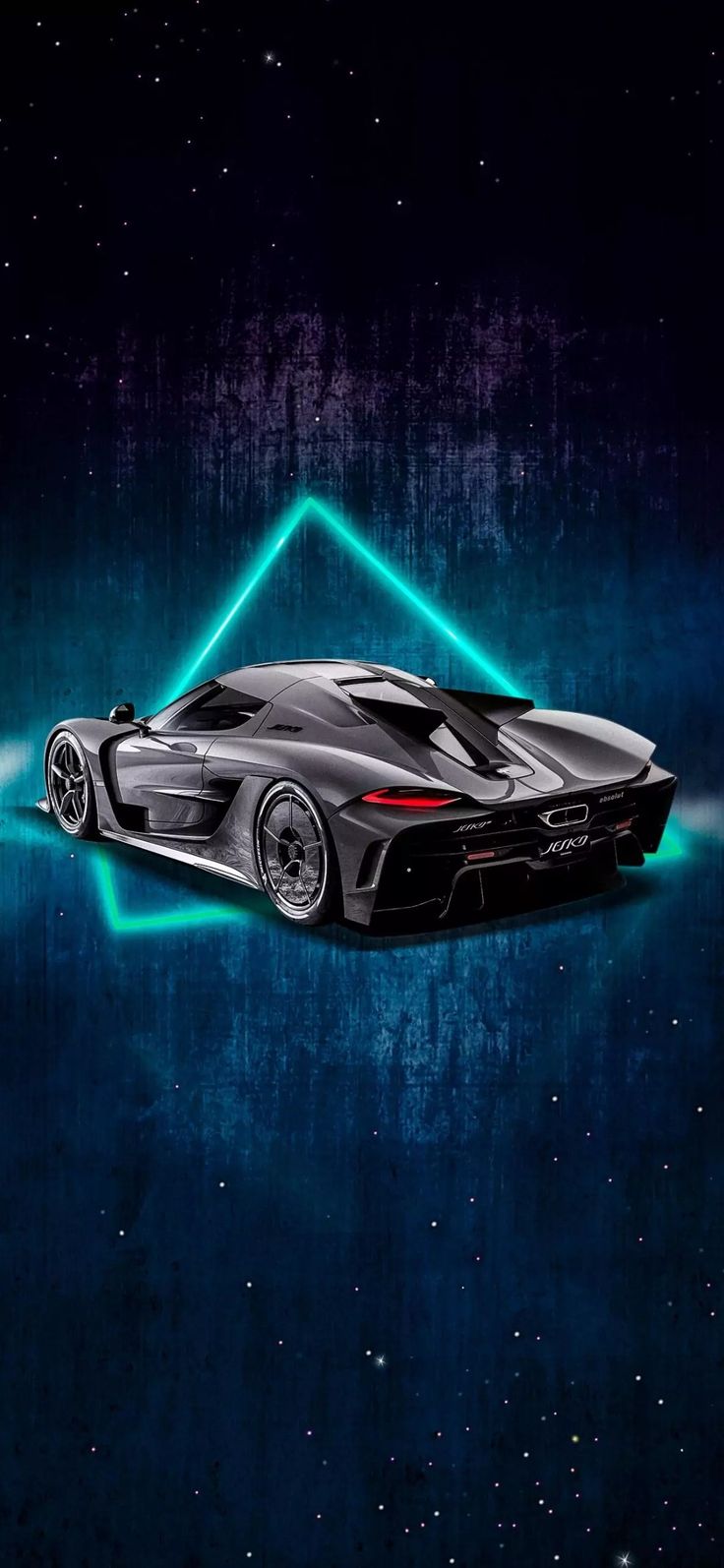 Futuristic Sports Car with Neon Lights