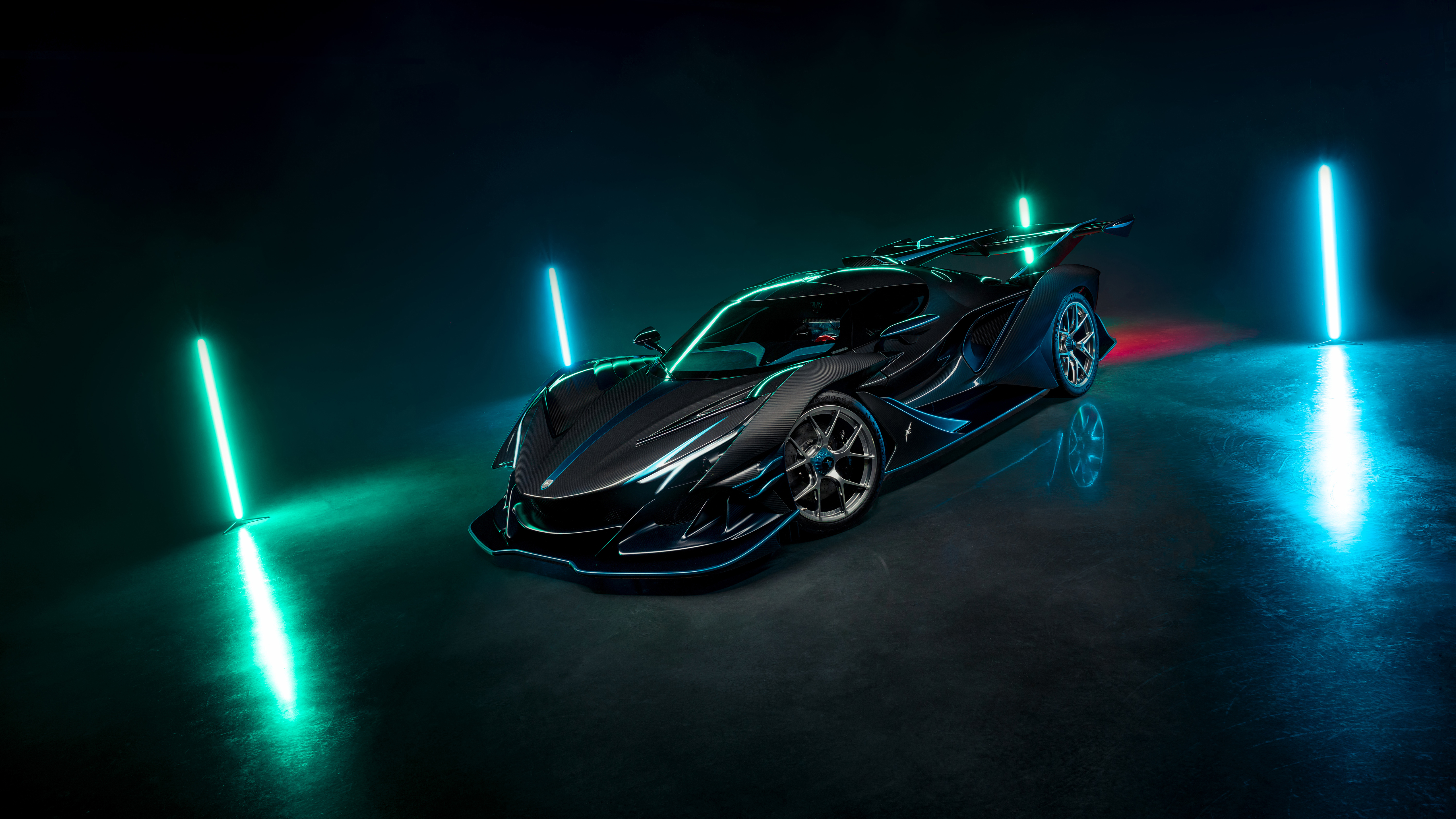 4K Neon sport cars Wallpaper