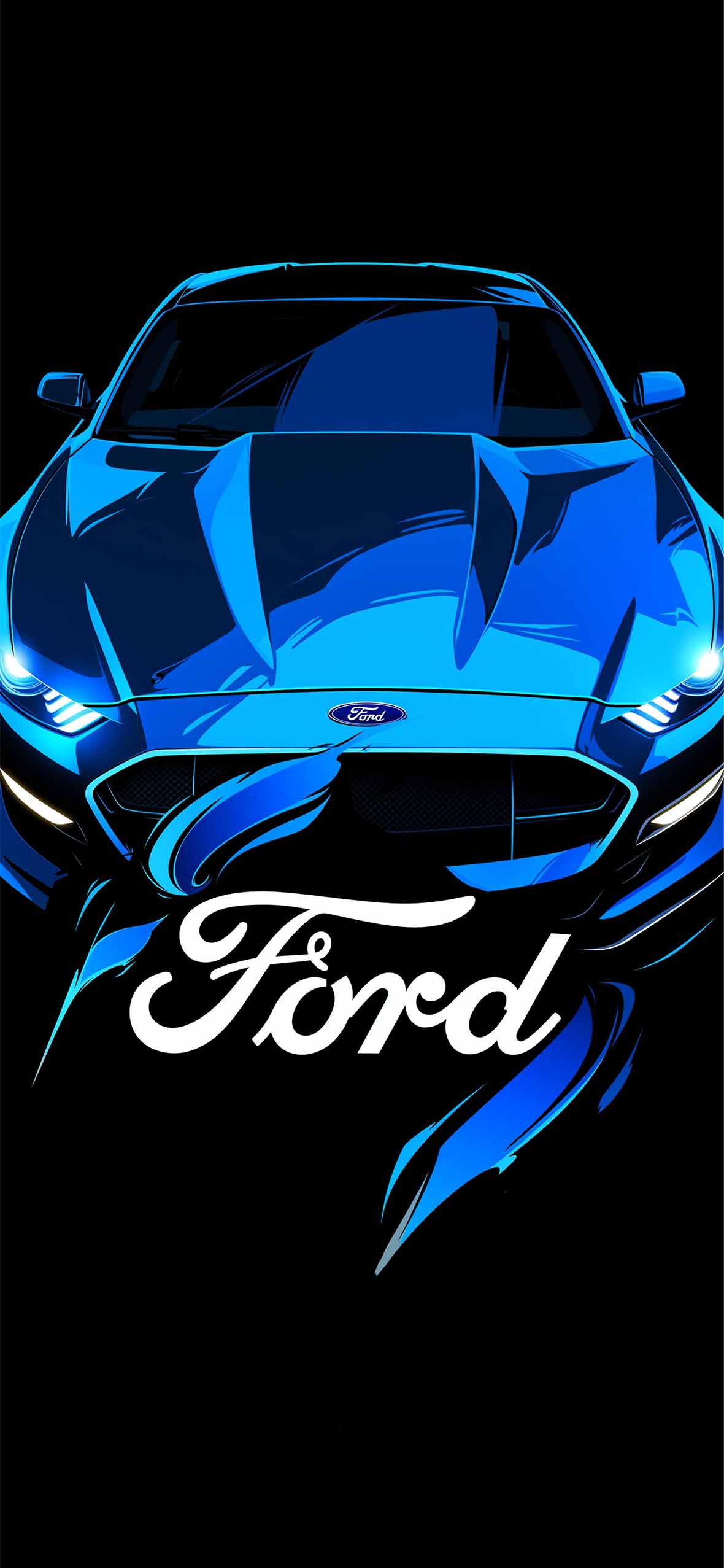 Blue Neon Ford Sportscar Wallpaper Phone Wallpaper HD