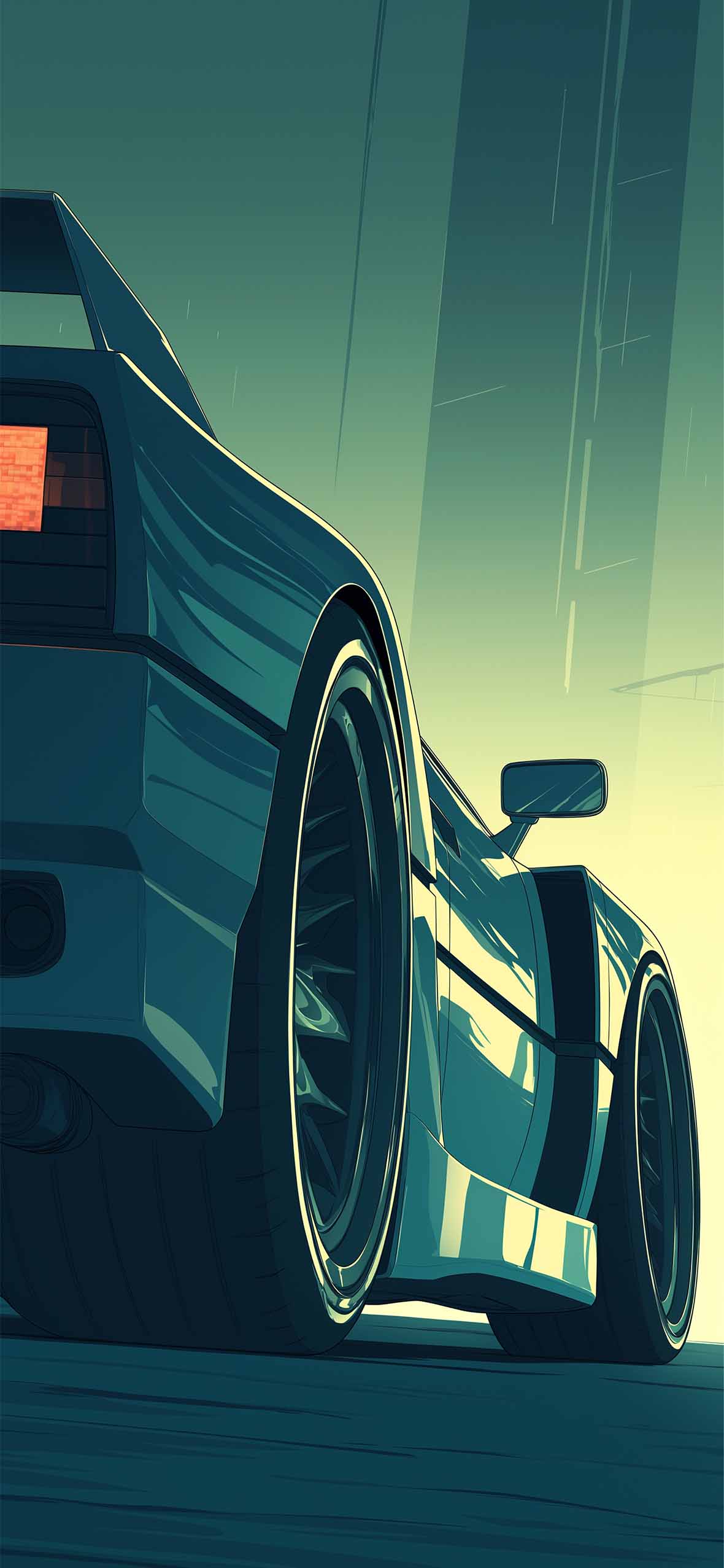 Retro Sports Car Neon Street Wallpaper Car Wallpaper
