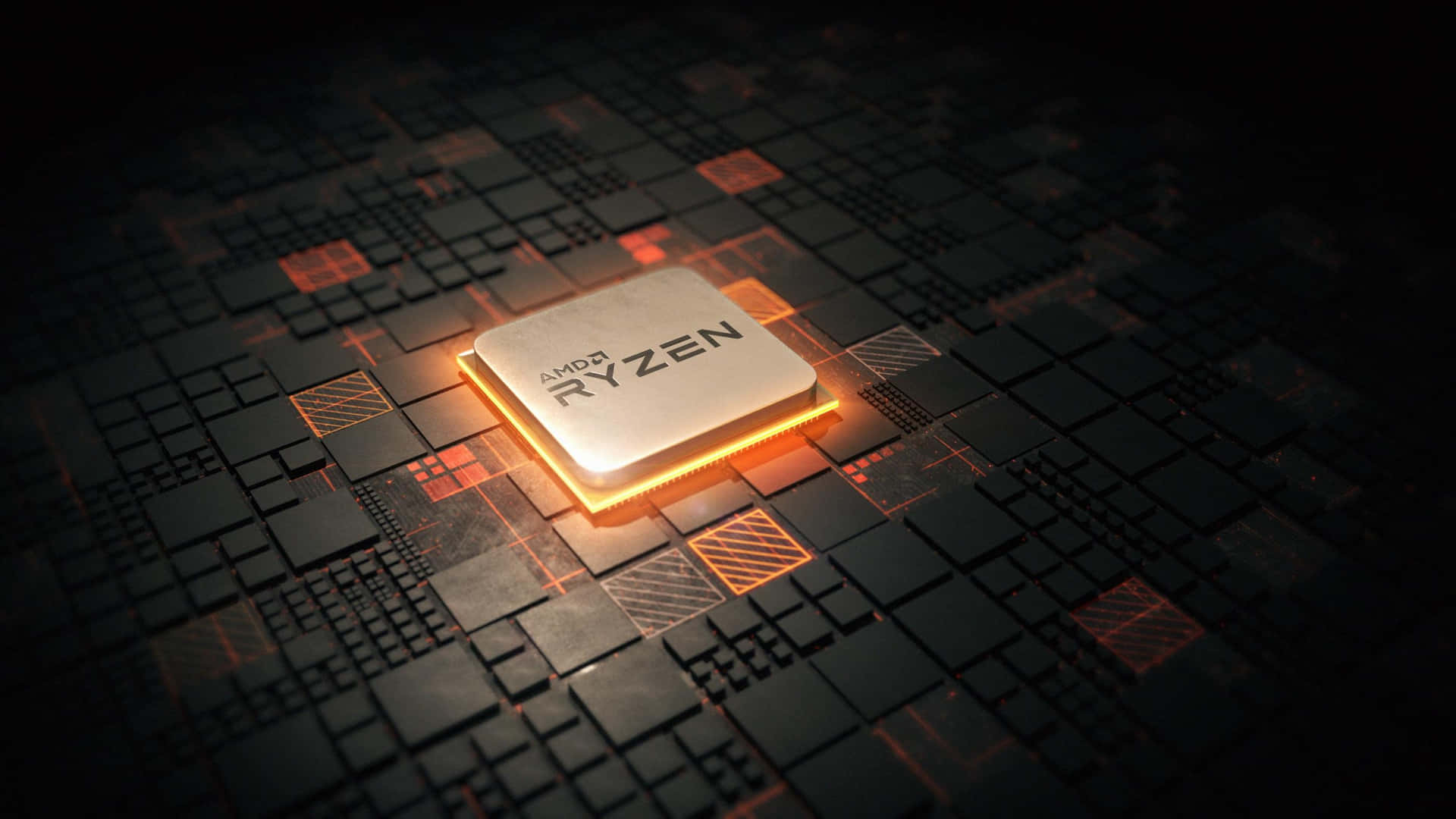 Download A M D Ryzen C P U Illuminated Wallpaper