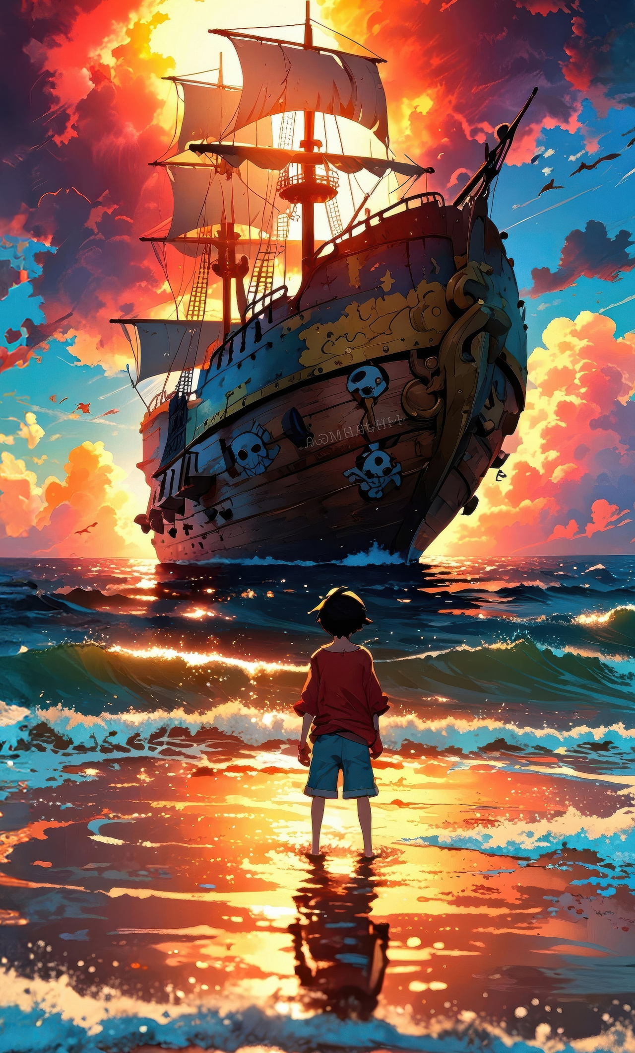 Luffy With Ship iPhone , HD 4k Wallpaper, Image, Background, Photo and Picture