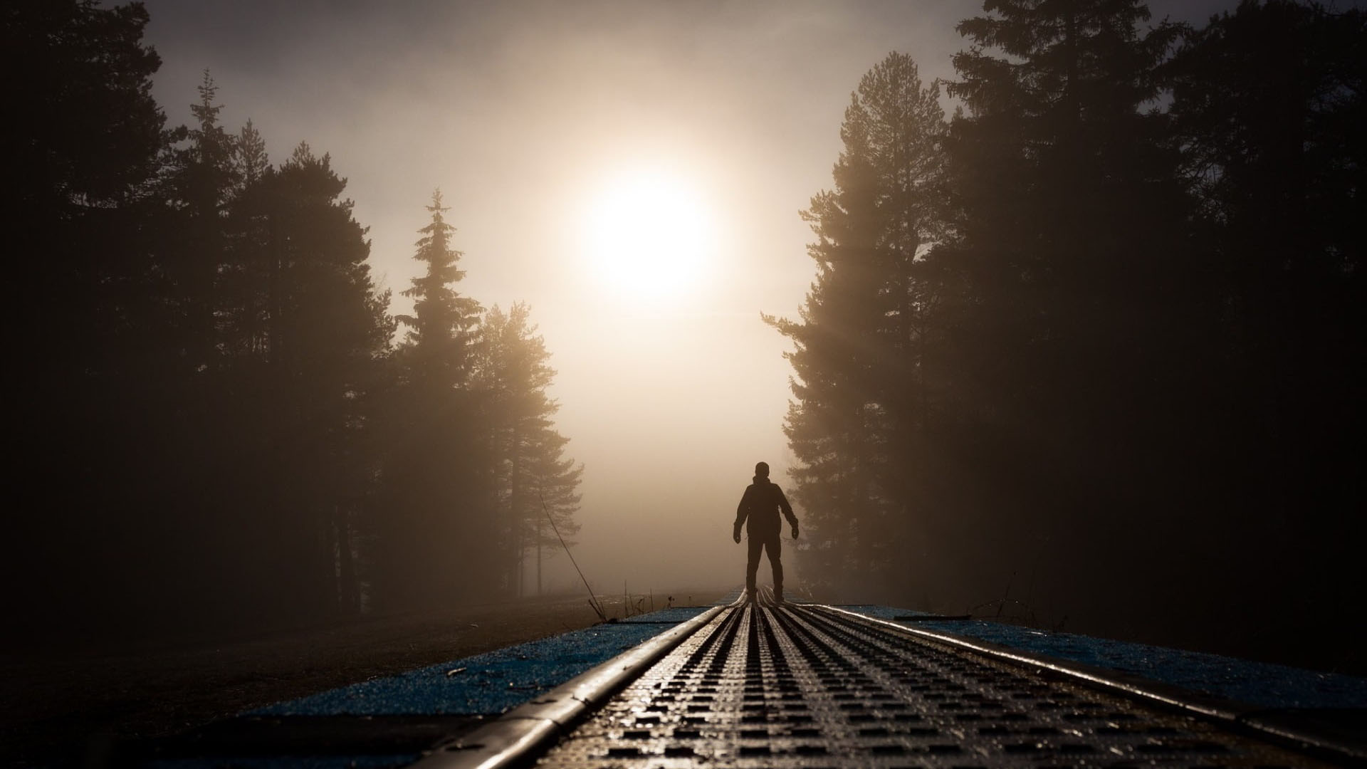 Man Is Walking Alone On Path HD Alone Wallpaper