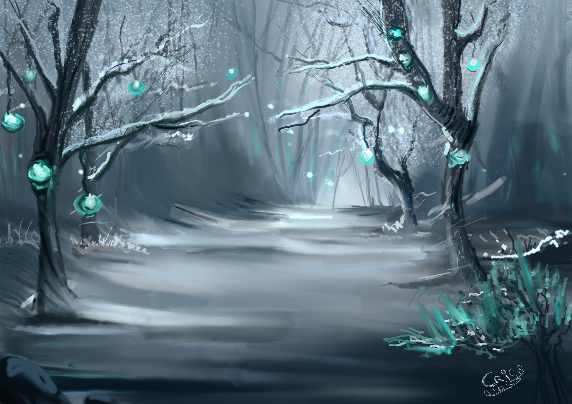 Winter Fantasy Environment Concept art