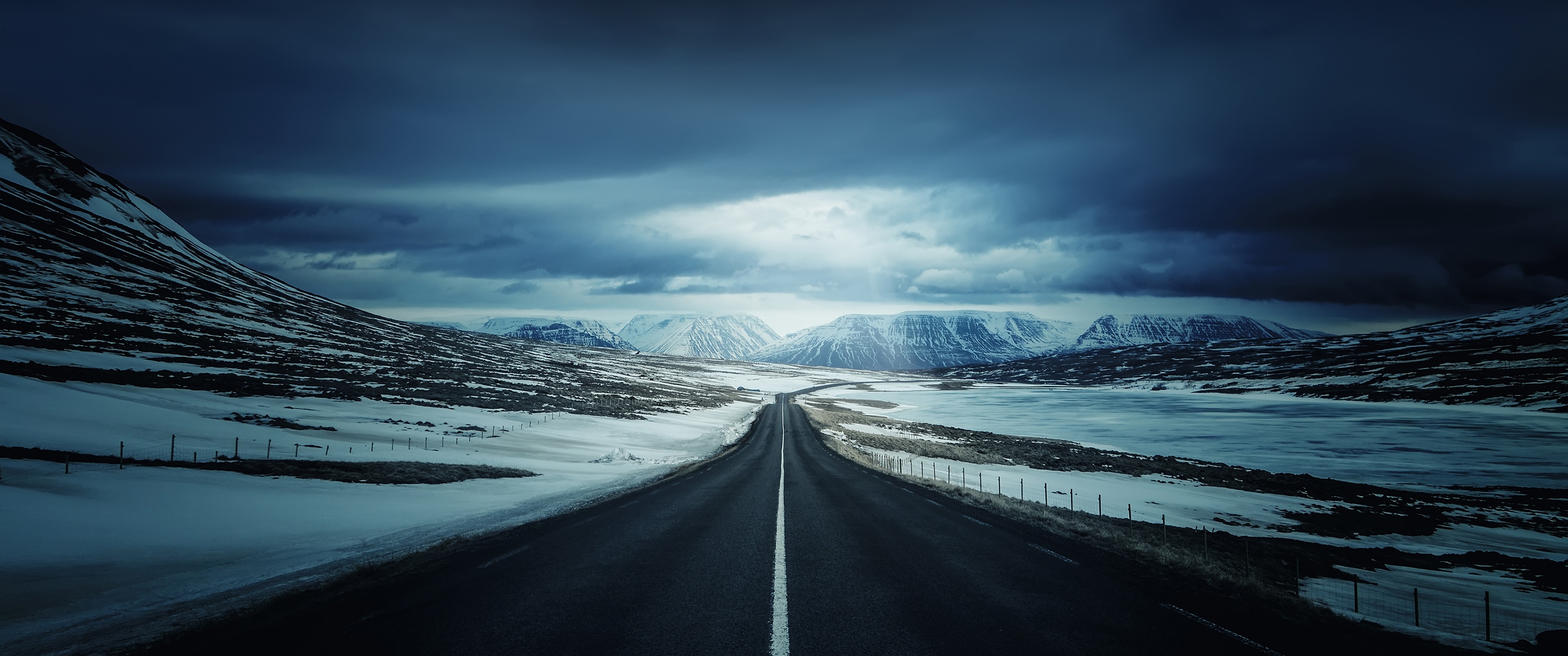 Iceland's Ring Road Wallpaper 4K, Endless Road, Landscape
