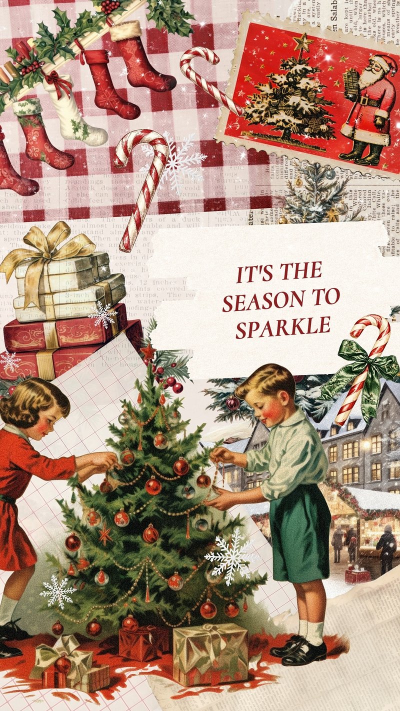Vintage Christmas Cards Image Wallpaper
