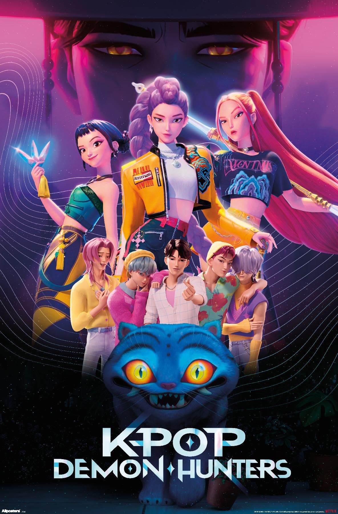 Netflix KPop Demon Hunters Wall Poster, 34L x 22.4W, Unframed Version: Posters & Prints