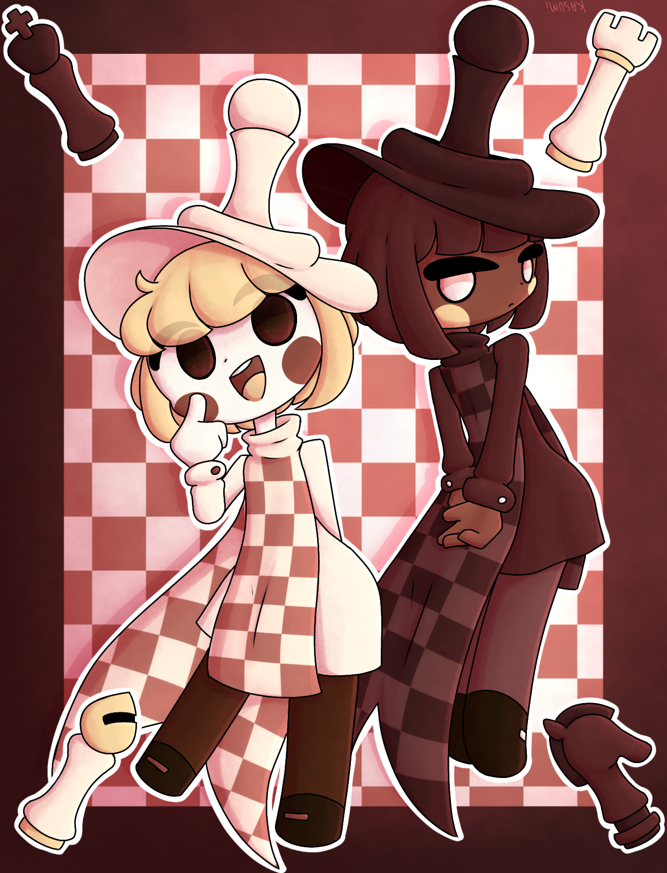 I drew chess choco cookie because I love them