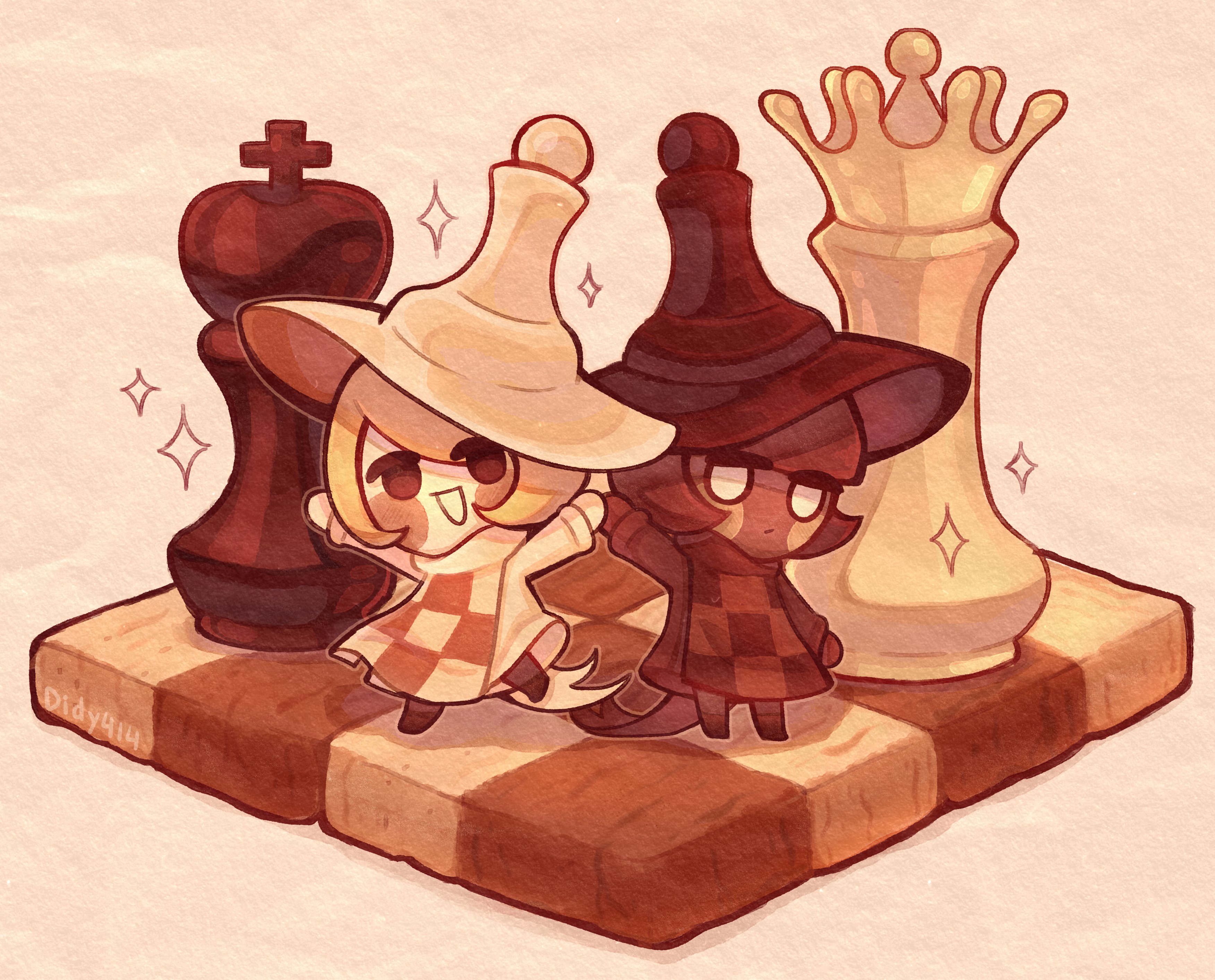 Download Pawn White Cookie (Cookie Run) Pawn Black Cookie (Cookie Run) Video Game Cookie Run: OvenBreak HD Wallpaper