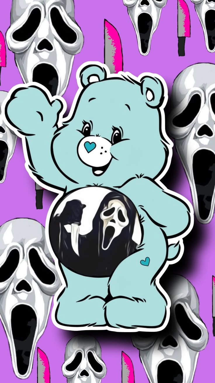 iPhone wallpaper. Funny cartoon quotes, Bear halloween, Halloween wallpaper cute