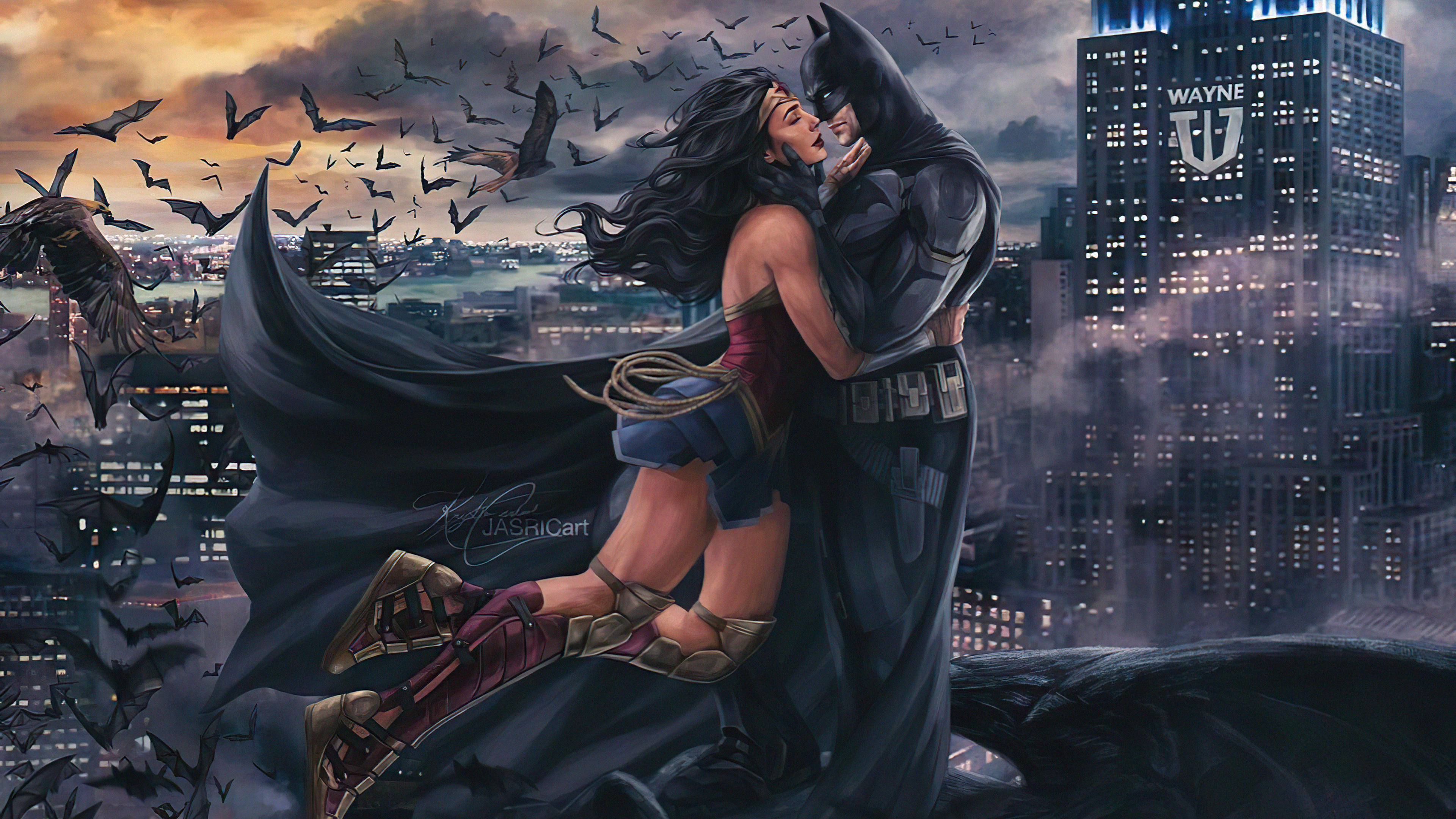 Batman And Wonder Woman Romantic Moment 4k Wallpaper, HD Superheroes Wallpaper, 4k Wallpaper, Image, Background, Photos and Picture