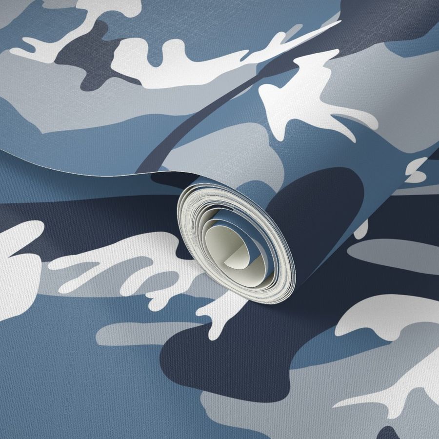 Winter Snow Blue Camouflage Pattern 40