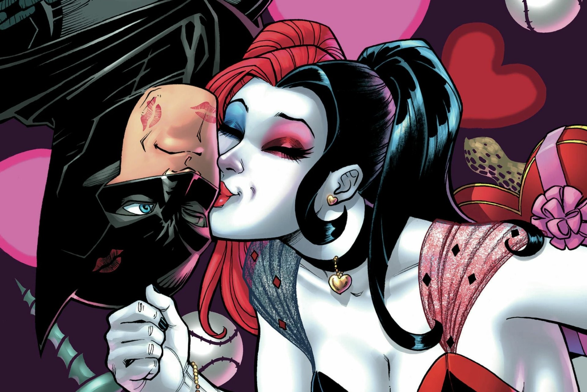 Batman & Harley Quinn HD Comic Love Wallpaper