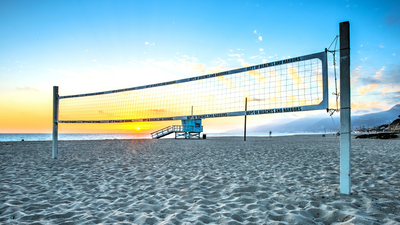 Beach Volleyball Nets Desktop wallpaper 1366x768