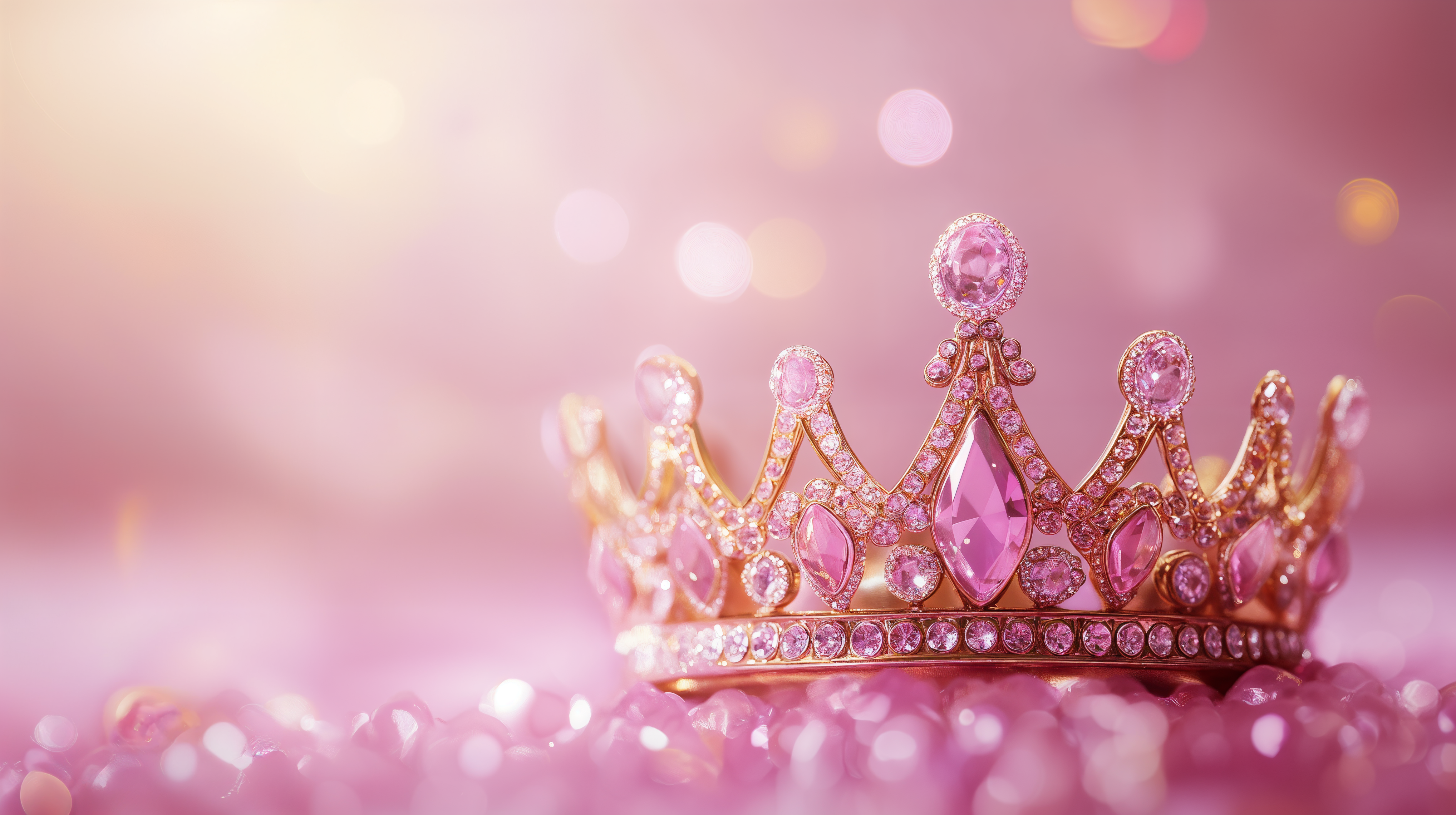 Pink Aesthetic Princess Crown Ultra HD Wallpaper