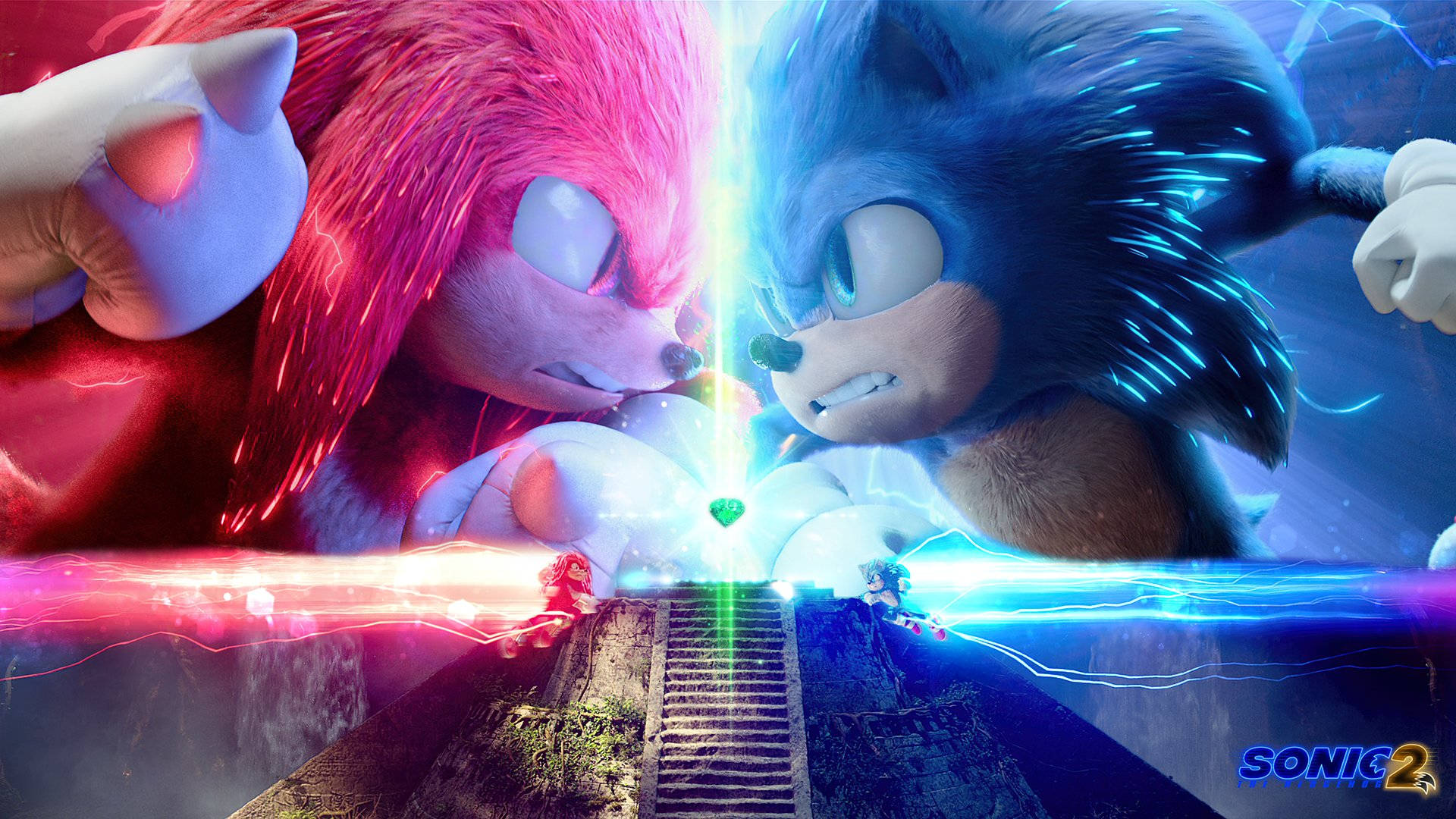 Download Knuckles The Echidna Vs. Sonic Wallpaper