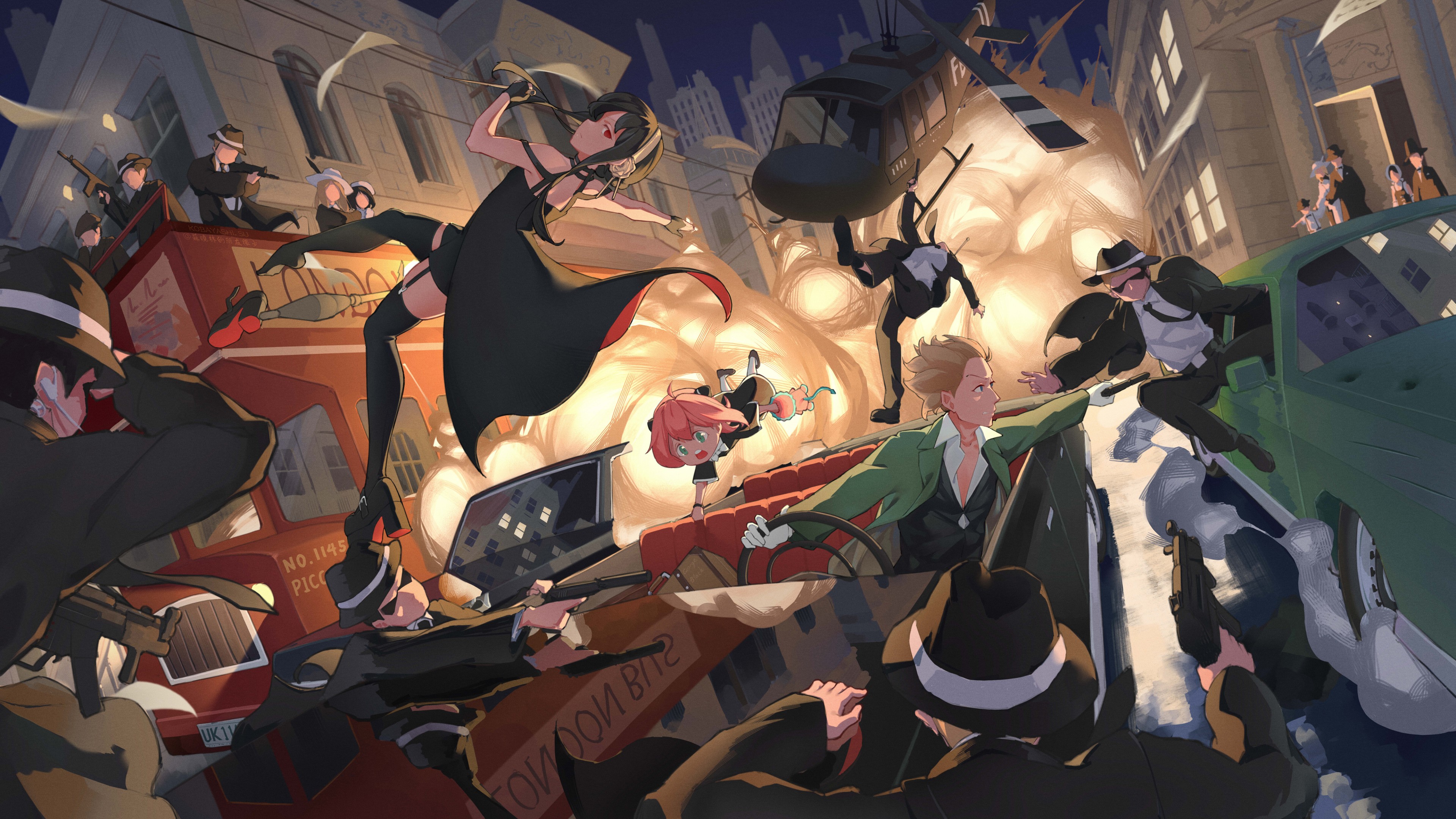 Yor Forger, Anya Forger, Loid Forger 4K 5K HD Spy x Family Wallpaper