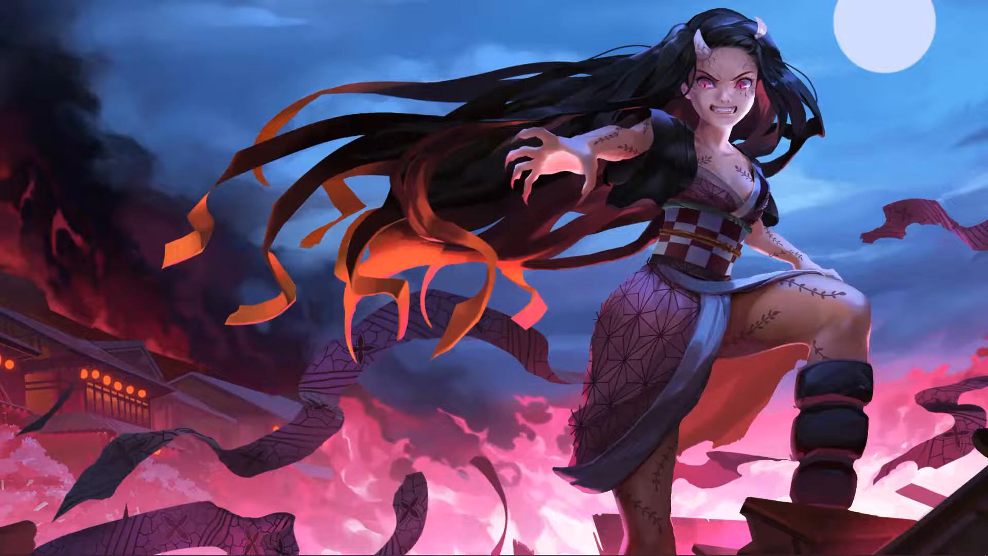 Nezuko Kamado Demonic Look Live Wallpaper
