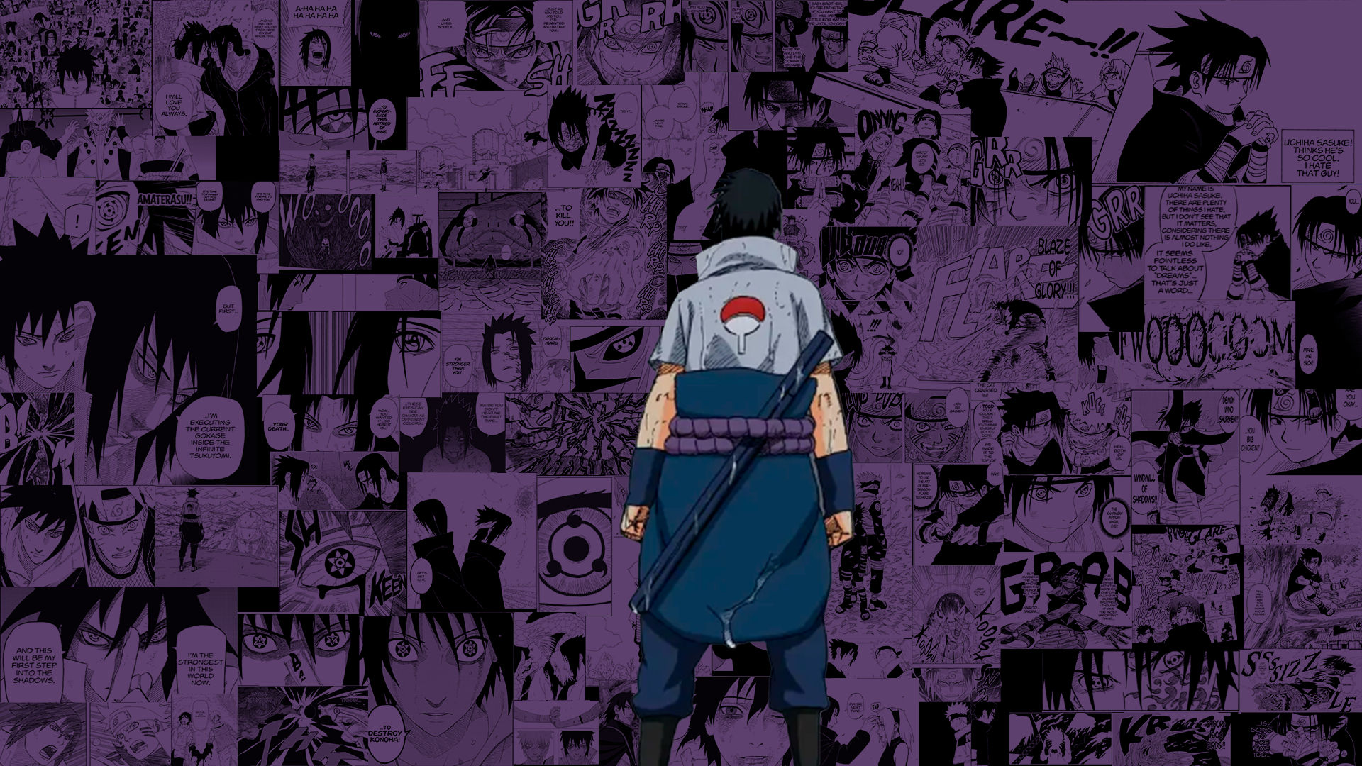 I made manga pages based Wallpaper for Naruto and Sasuke