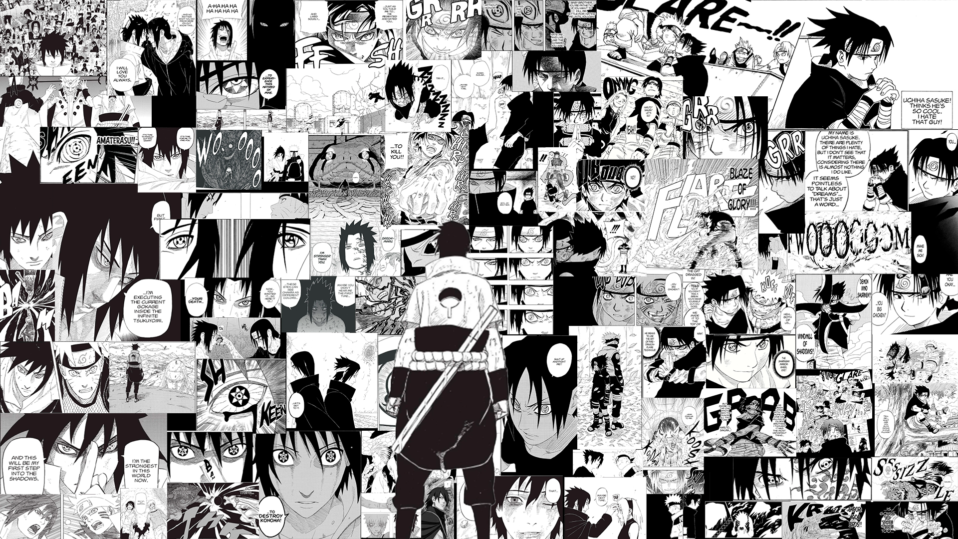 I made manga pages based Wallpaper for Naruto and Sasuke