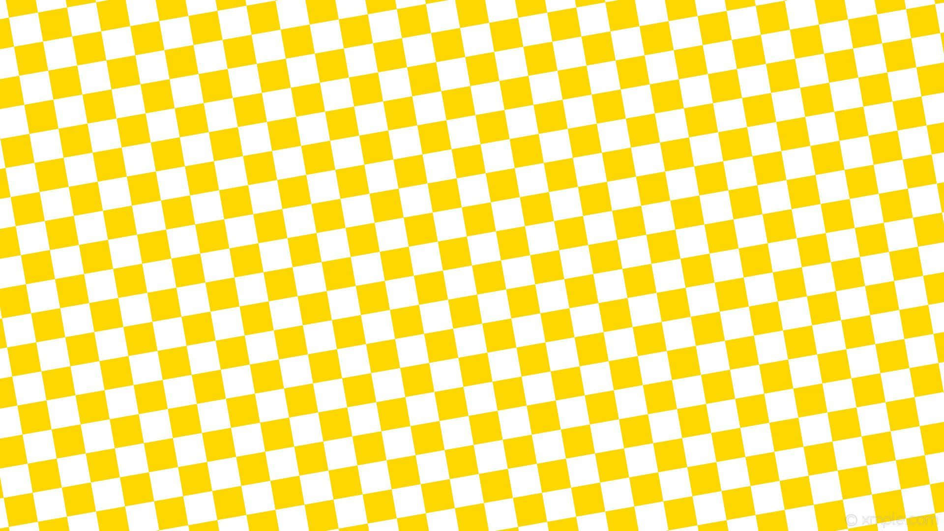 Download A Yellow And White Checkered Pattern Wallpaper