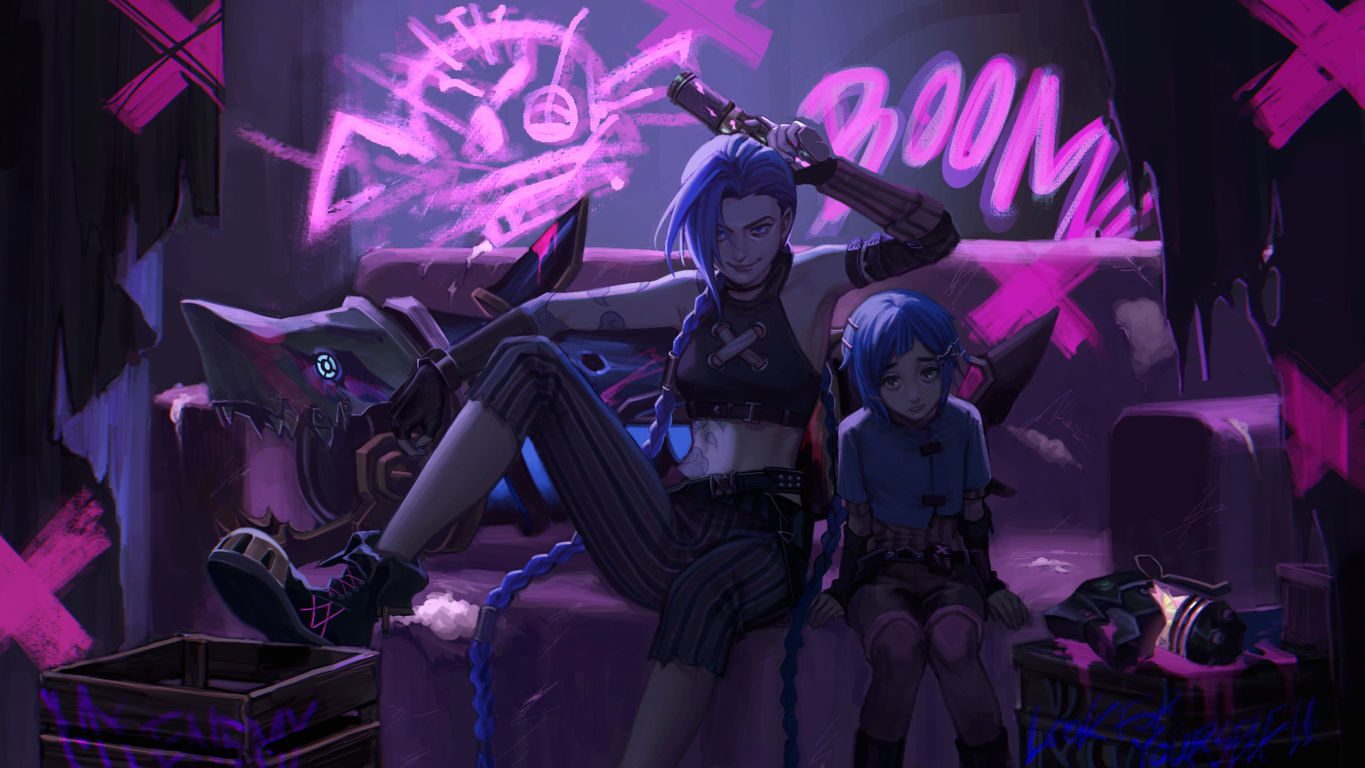 Arcane HD Wallpaper: Jinx from League of Legends TV Show