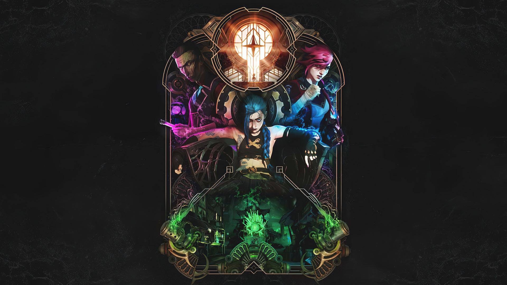Arcane Wallpaper 4K, League of Legends, Vi (LoL), Jinx