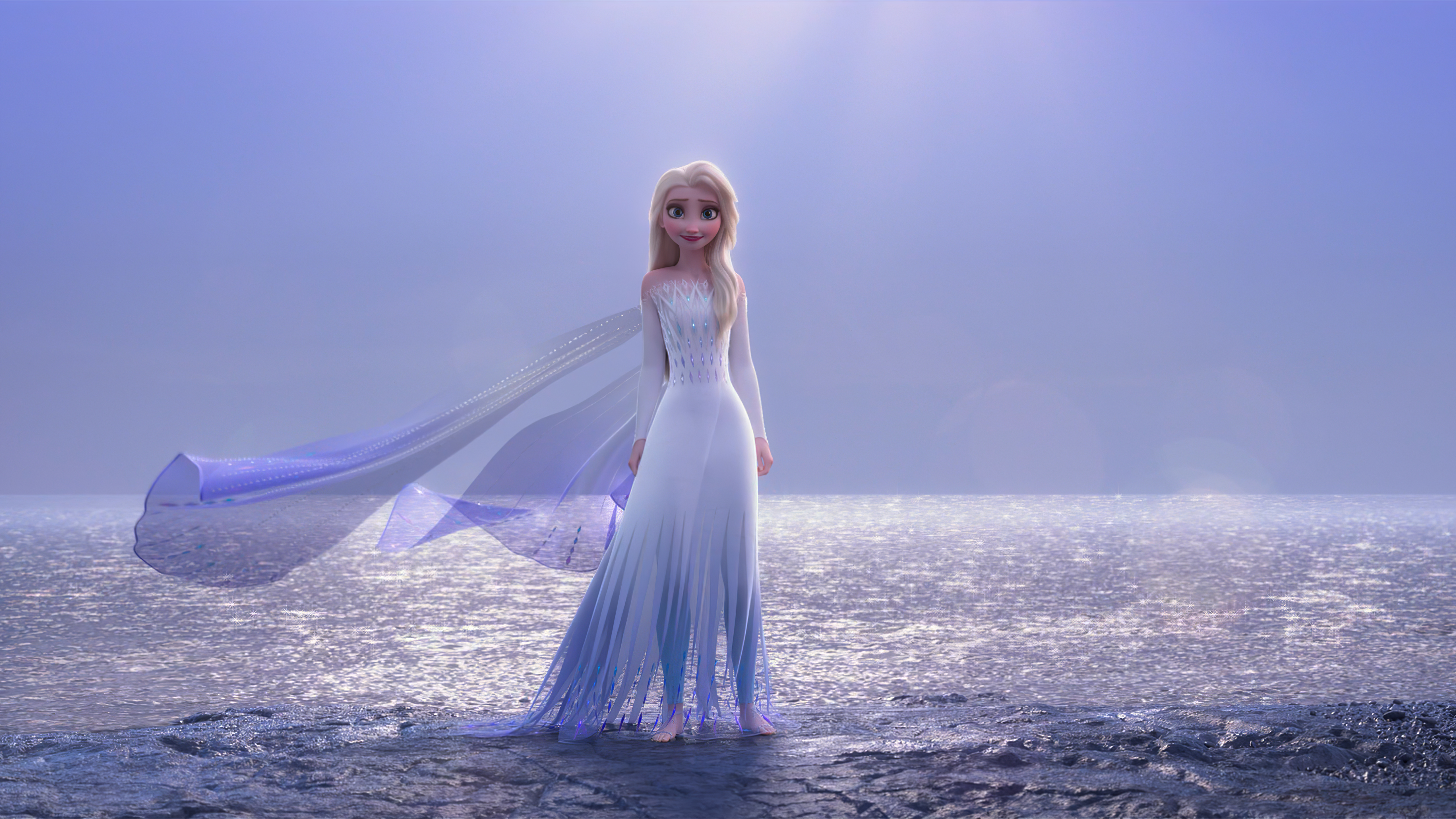 Elsa In Water Background 4K 5K HD Frozen 2 Wallpaper