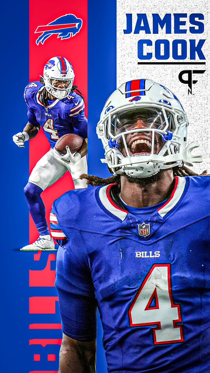 Mobile phone wallpaper of Buffalo Bills RB James Cook