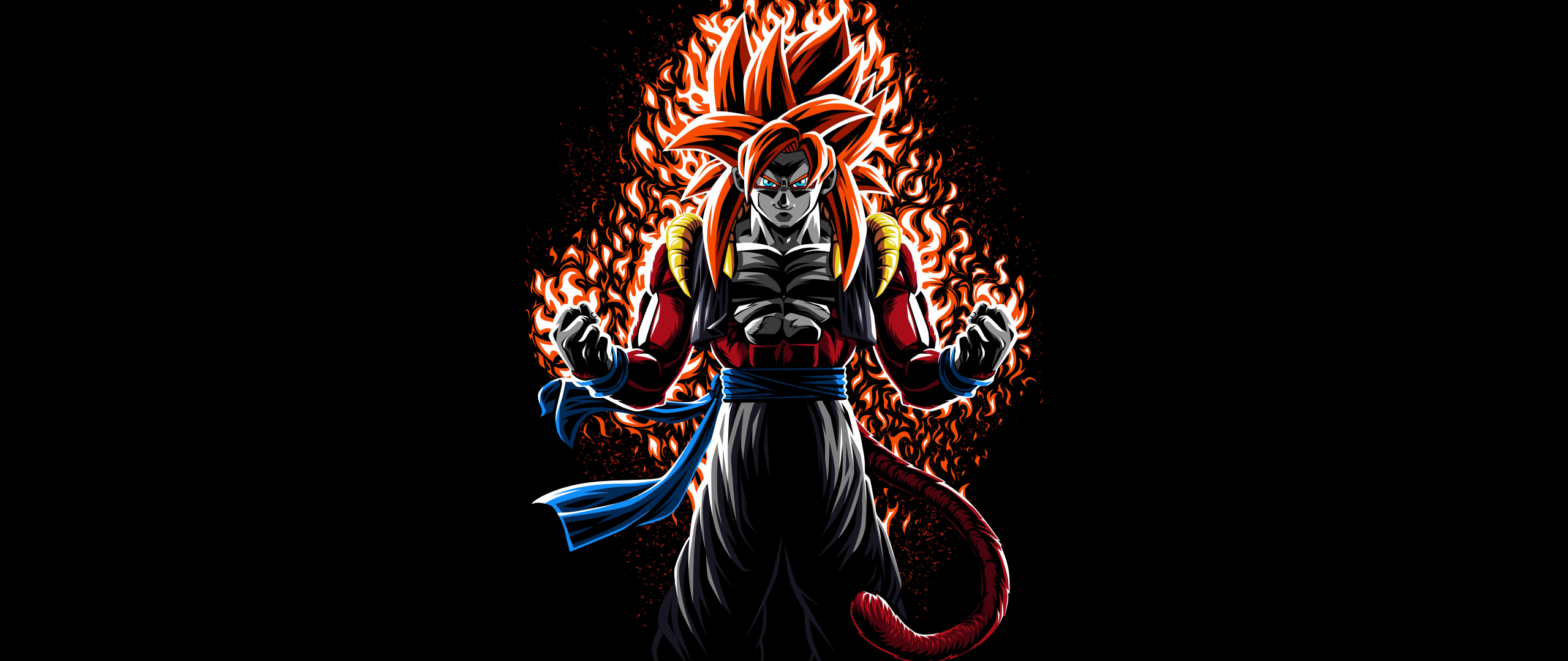 Goku Wallpaper 4K, Super Saiyan 4 Fusion