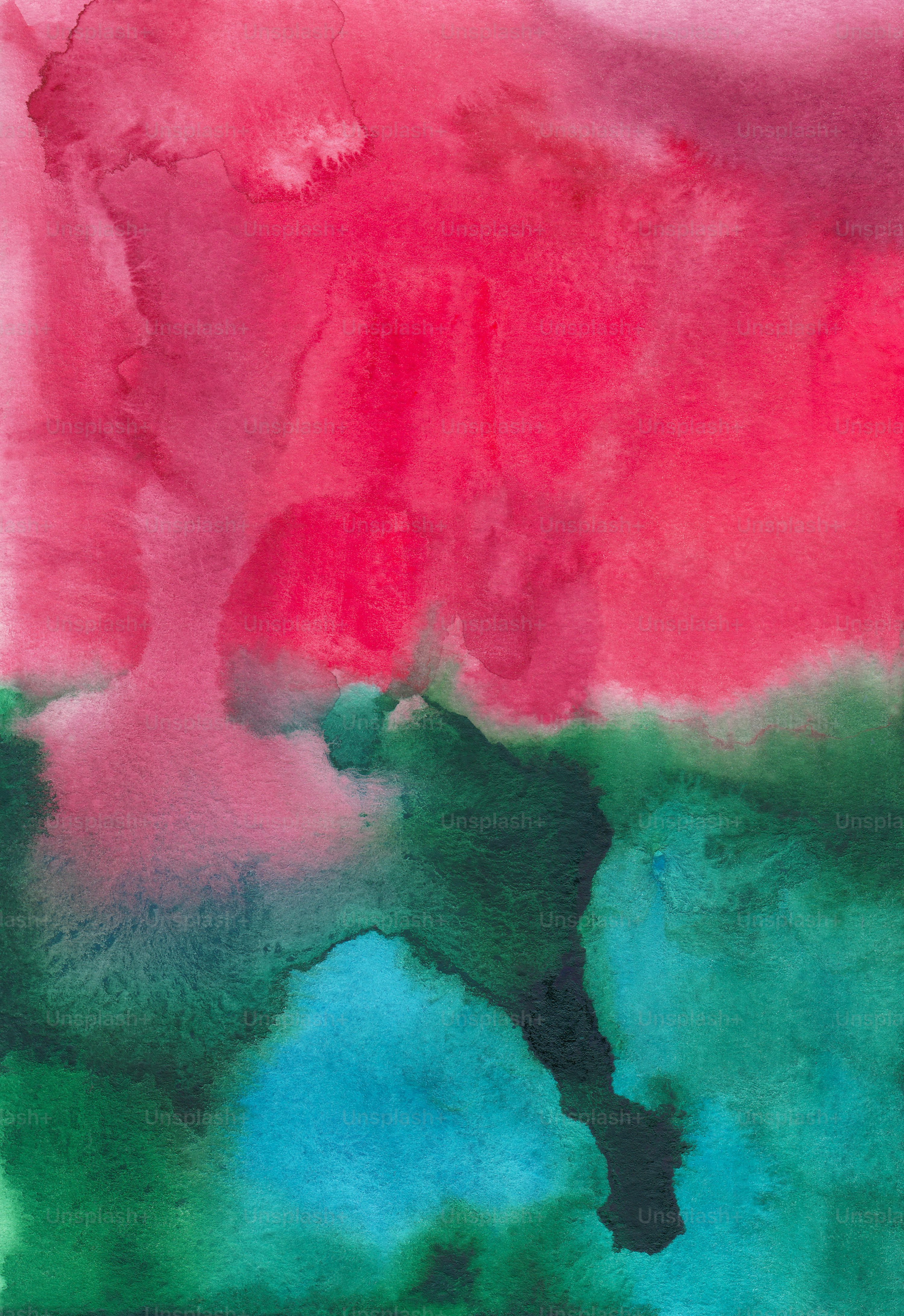 A painting of a red and green background photo