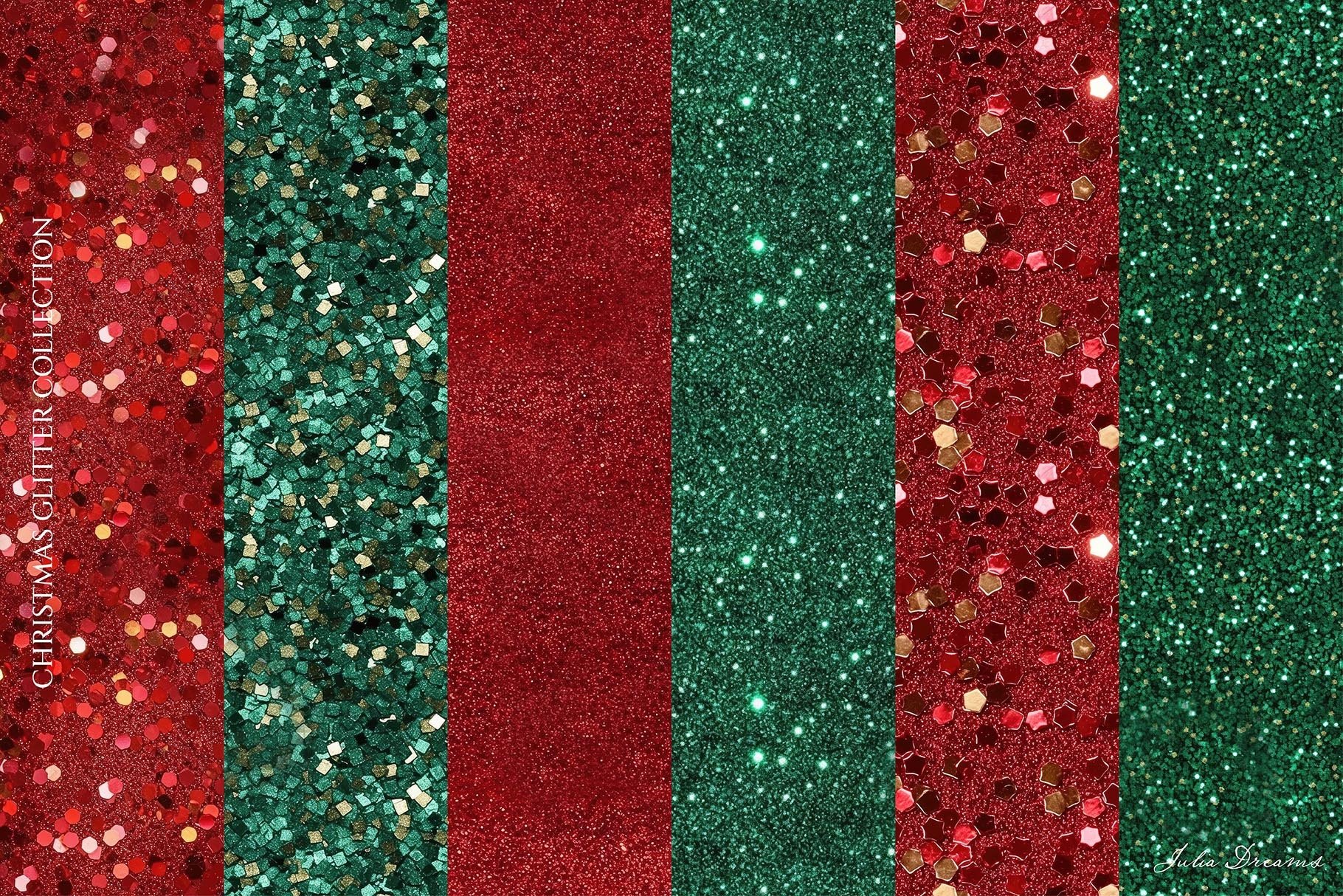 Christmas Glitter Seamless Patterns Textures Foil Xmas