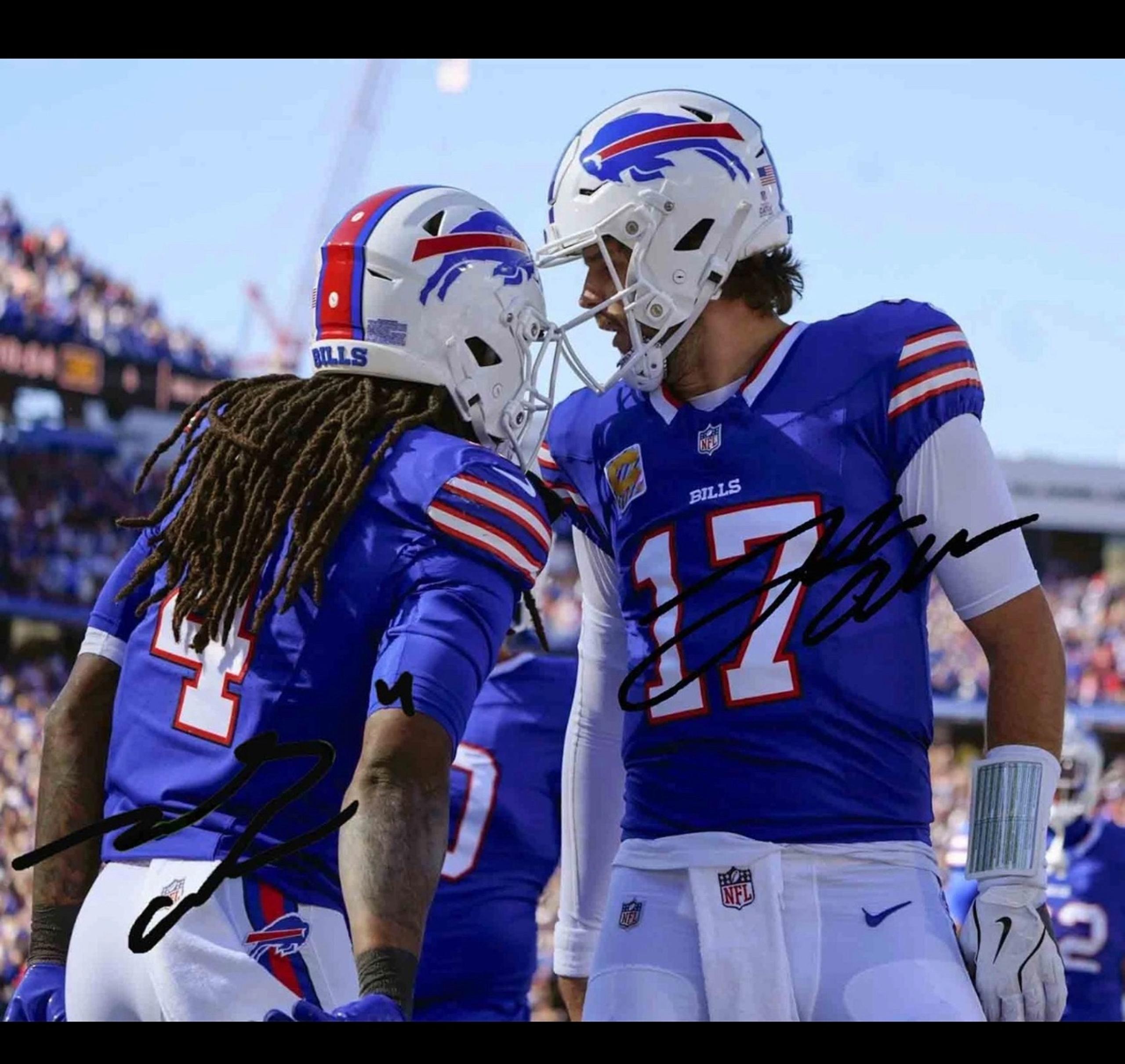 Photo Josh Allen James cook Signed photo reprint 11x14 buffalo bills auto