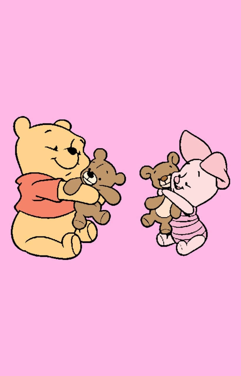 Download Cute Winnie The Pooh iPhone Piglet Hugging Bear Wallpaper