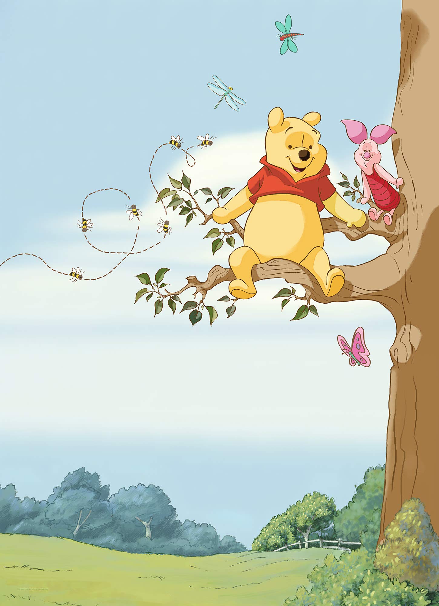 Photo Wallpaper Winnie The Pooh Tree Size 184 x 254 cm Piglet Nursery Baby Room Disney Wallpaper, Amazon.co.uk: Baby Products
