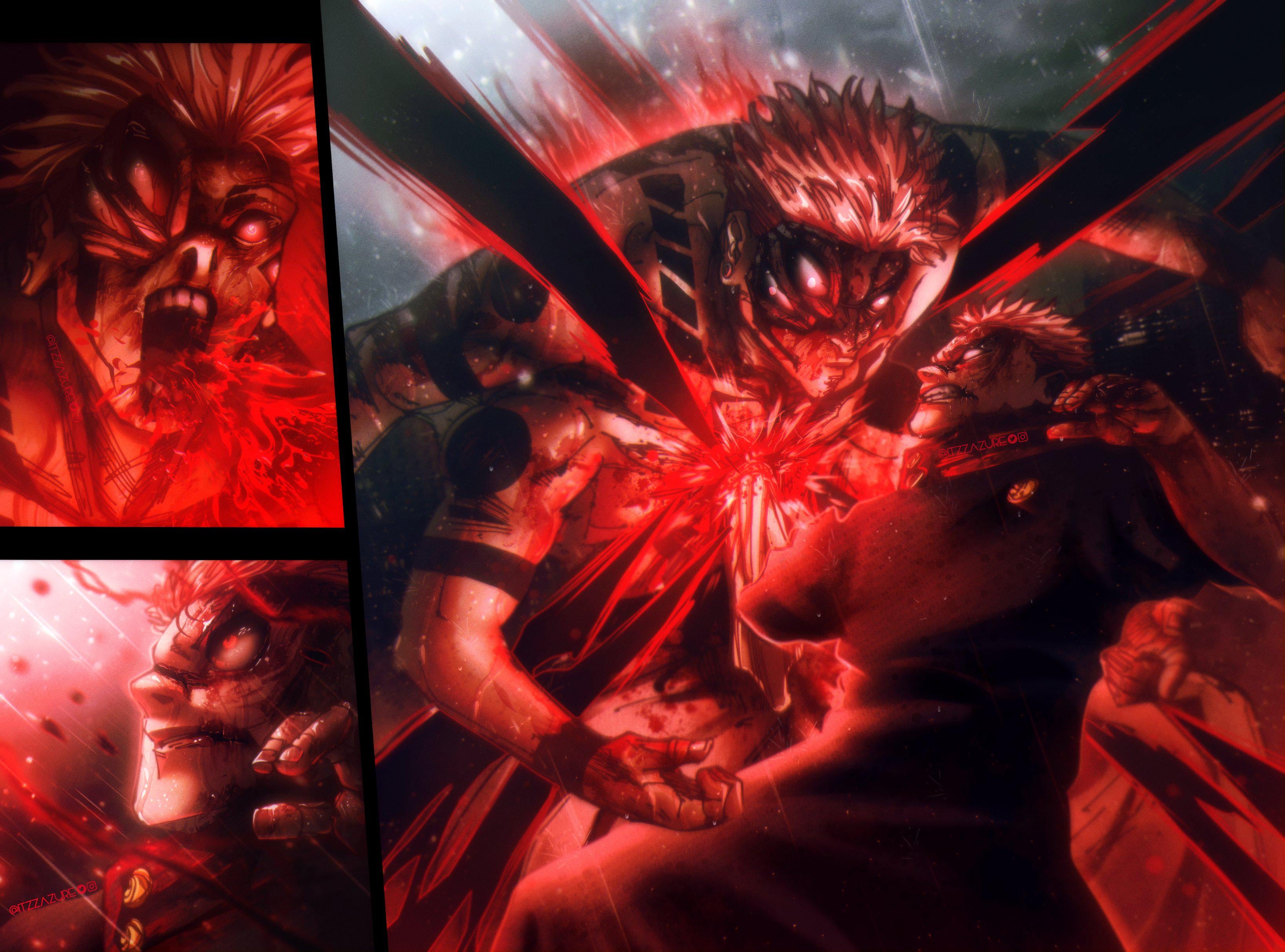 THE LAST BLACK FLASH OF JUJUTSU KAISEN. YUJI ITADORI. colored by the absolute goat @Itzzazure